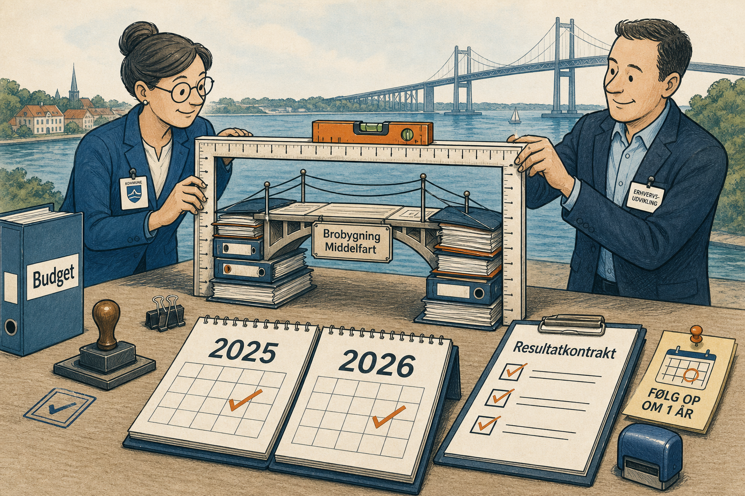 Illustration til: Brobygning Middelfart får fast målramme for indsatsen i 2025-2026