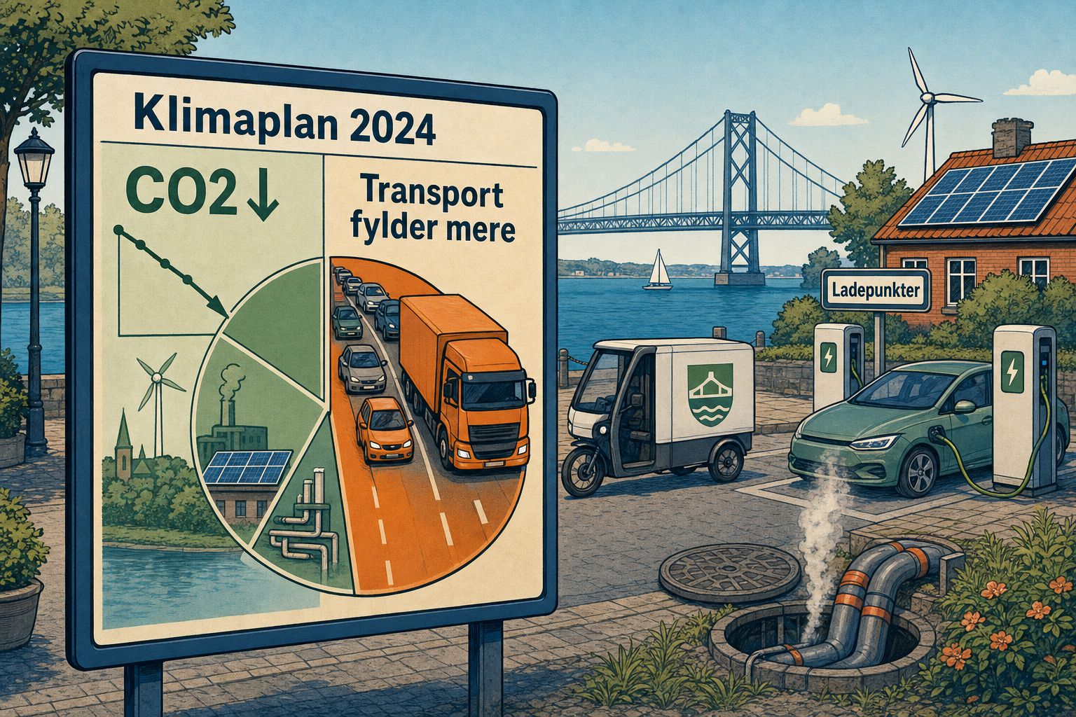 Illustration til: CO2 falder, men transport fylder mere i Middelfarts klimaregnskab