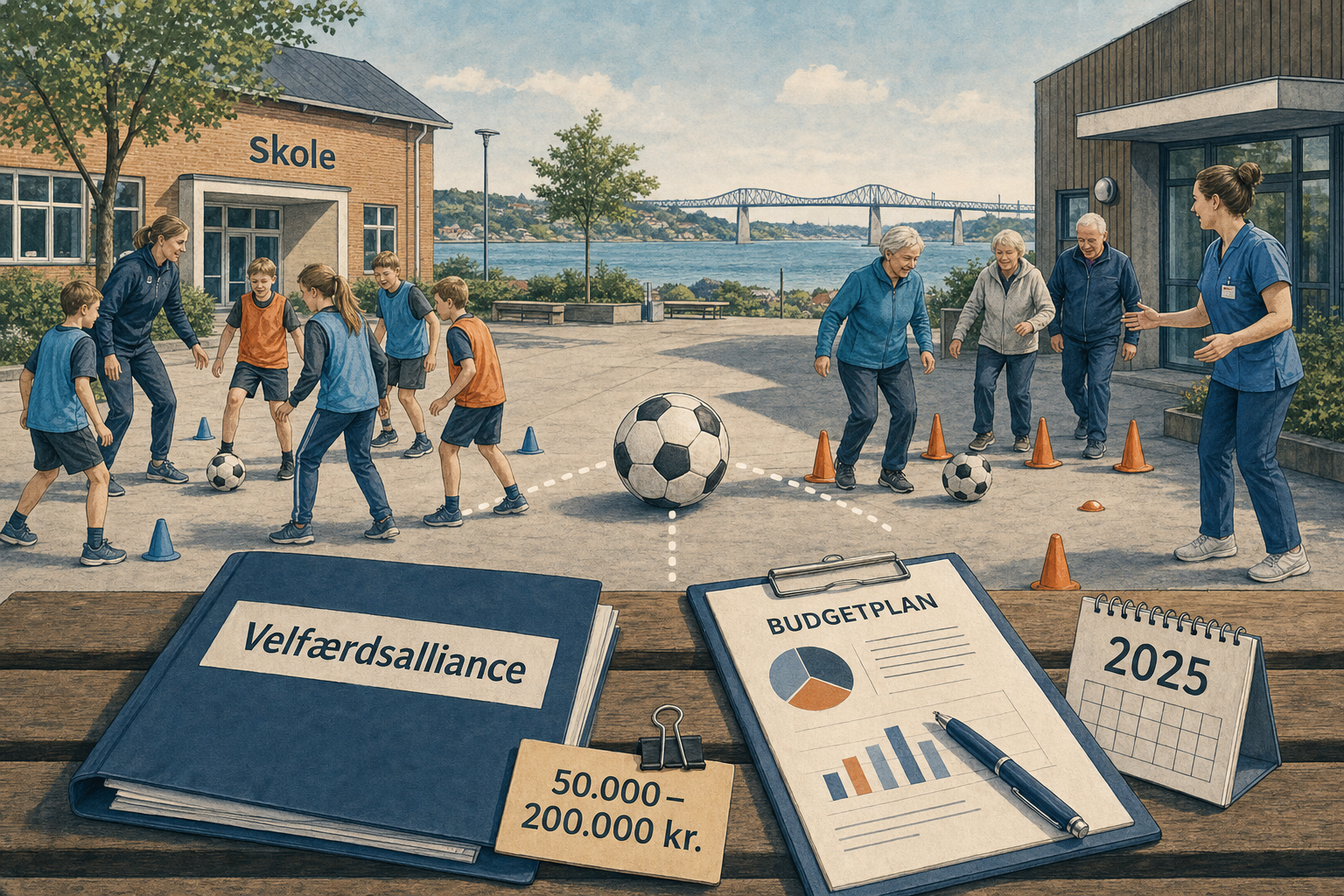 Illustration til: DBU-aftale kan sende fodbold ind i skoler, dagtilbud og sundhedsforløb