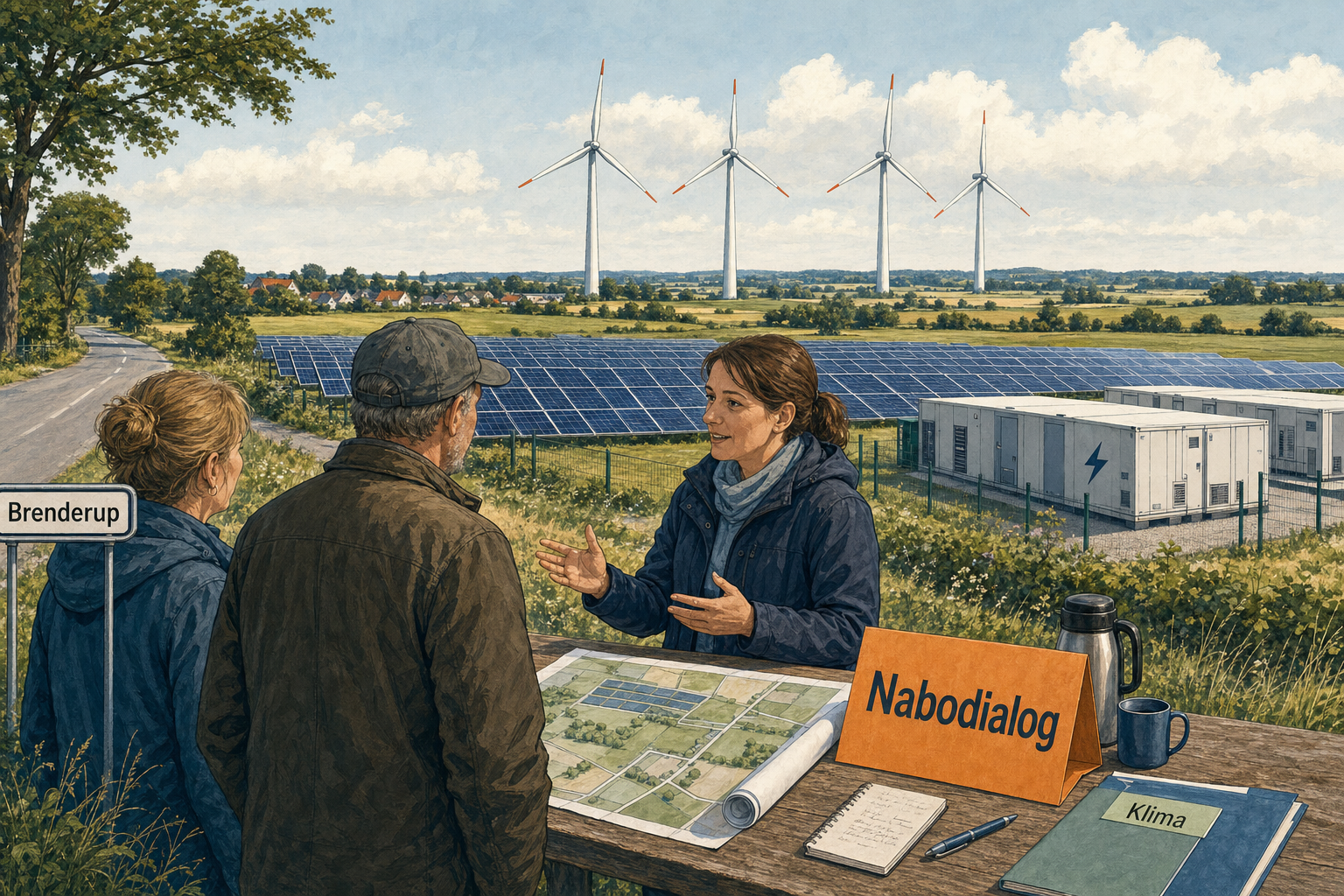 Illustration til: Grønt energianlæg ved Brenderup går videre – naboer får central rolle