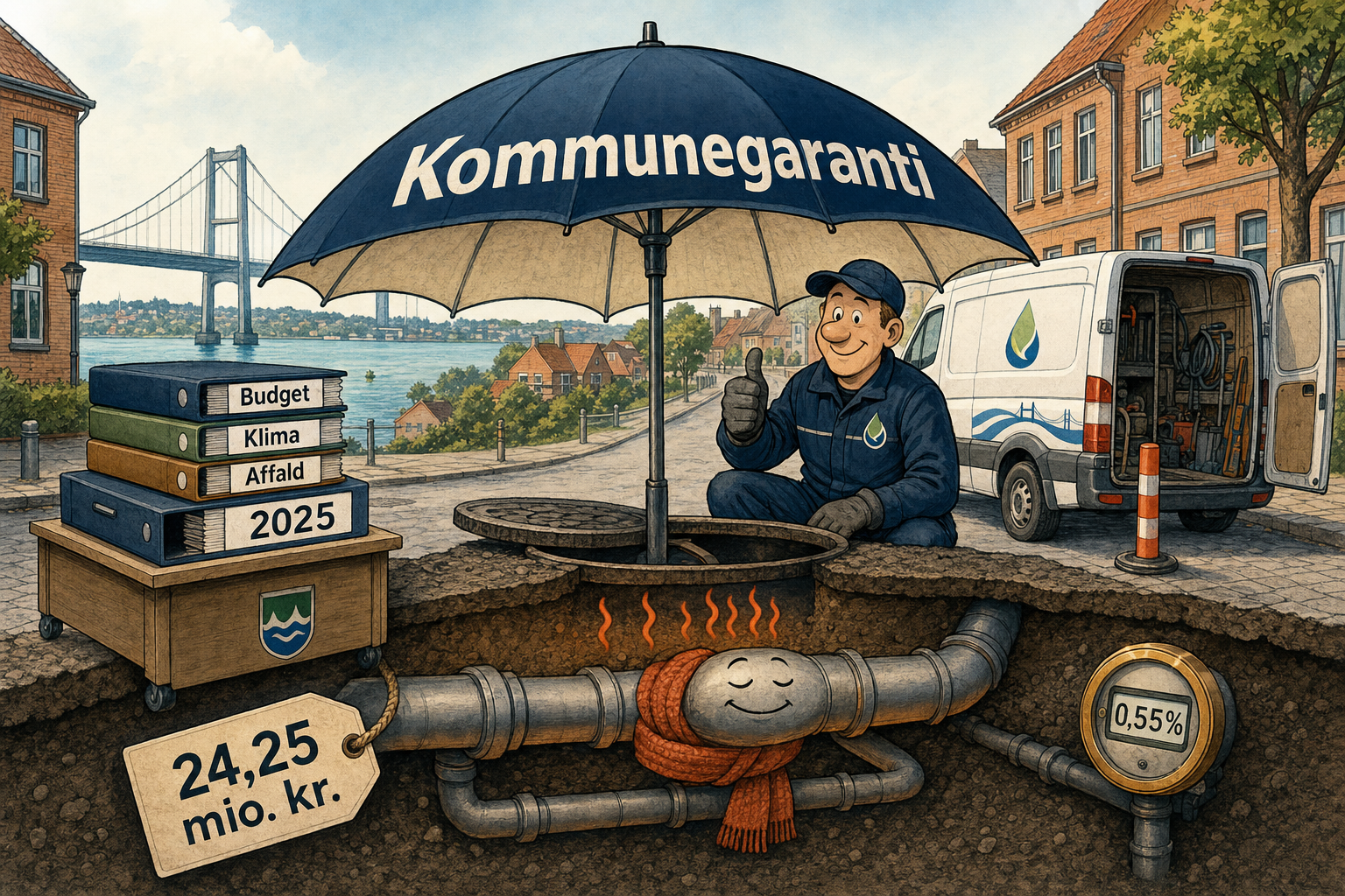 Illustration til: Kommunegaranti på 24,25 millioner skal løfte fjernvarmenettet i 2025