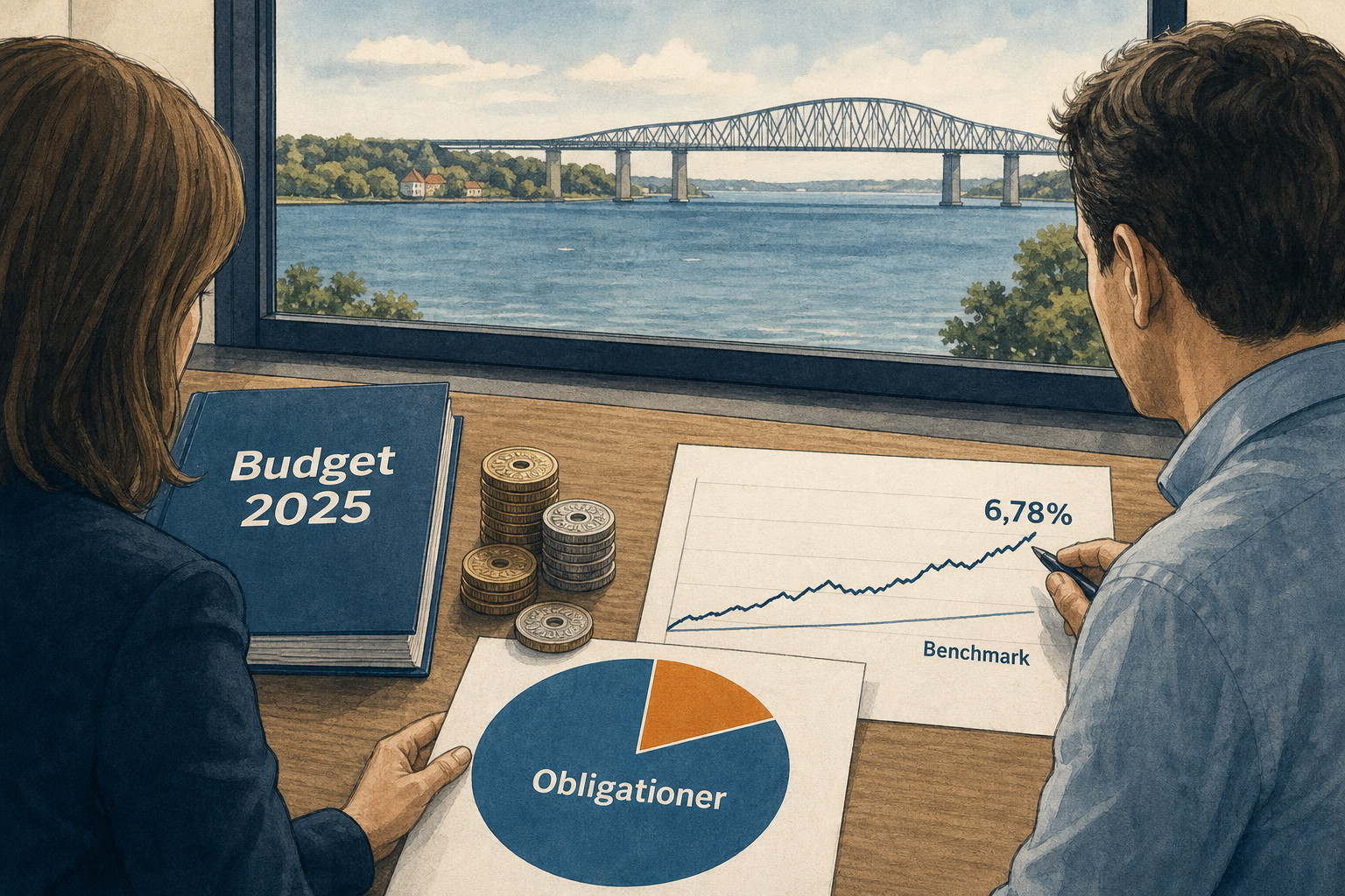 Illustration til: Kommunens opsparing gav højere afkast end markedet i 2024