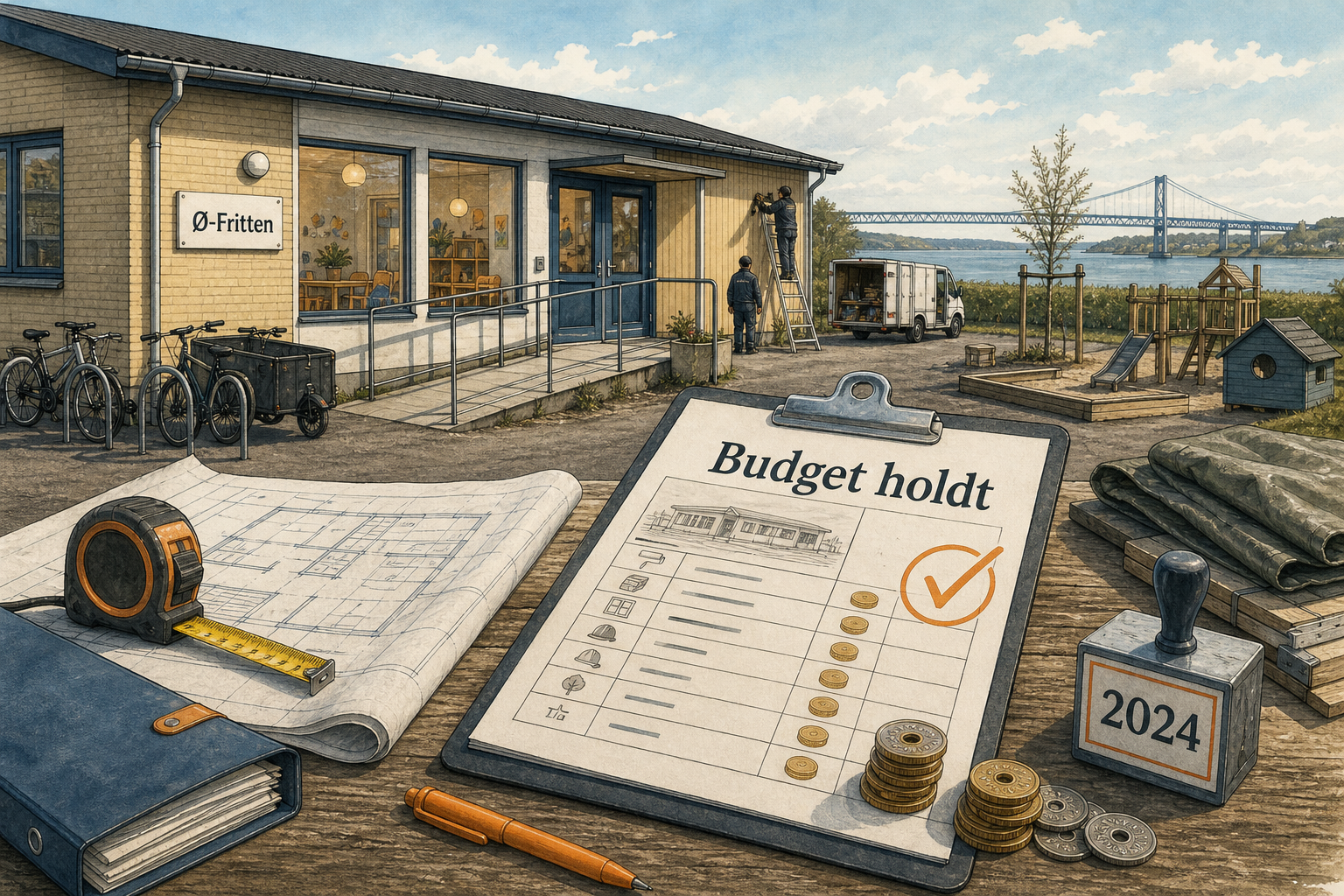 Illustration til: Ø-Fritten-ombygning gjort op: Budgettet holdt til sidste krone