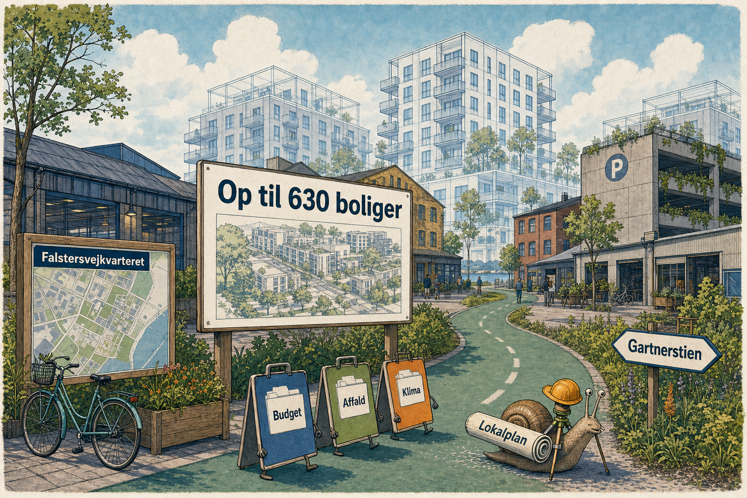 Illustration til: Op til 630 nye boliger kan komme i Falstersvejkvarteret