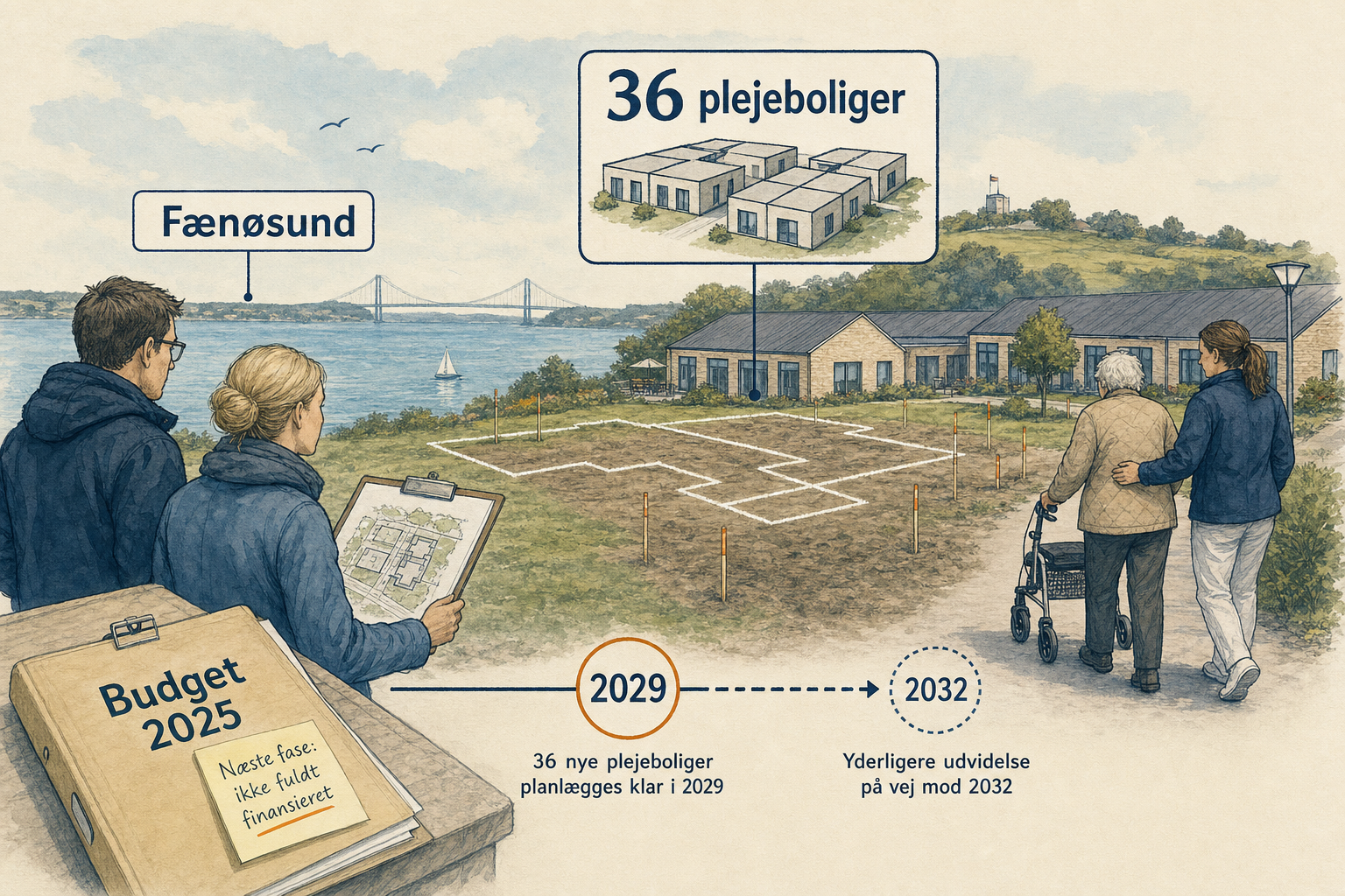 Illustration til: Planen: 36 nye plejeboliger ved Fænøsund og Rudbækshøj