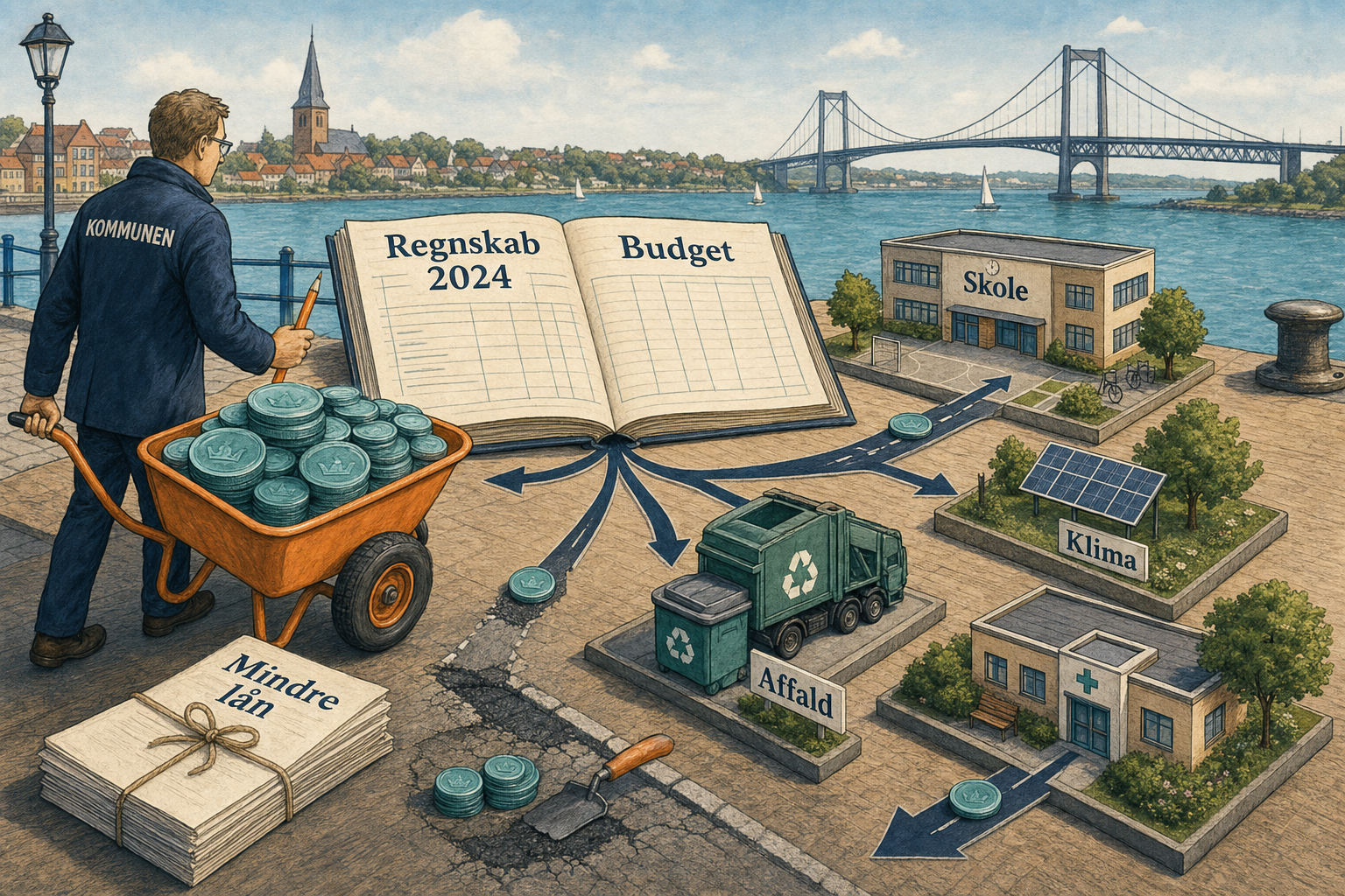 Illustration til: Regnskab 2024: Overskud på driften gav ekstra anlæg og mindre lån