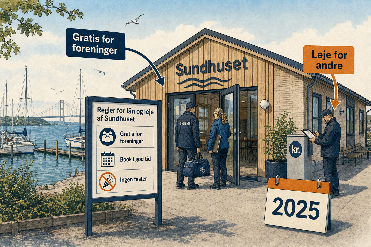 Illustration til: Sådan kan du låne Sundhuset på Middelfart Marina – og hvad det koster
