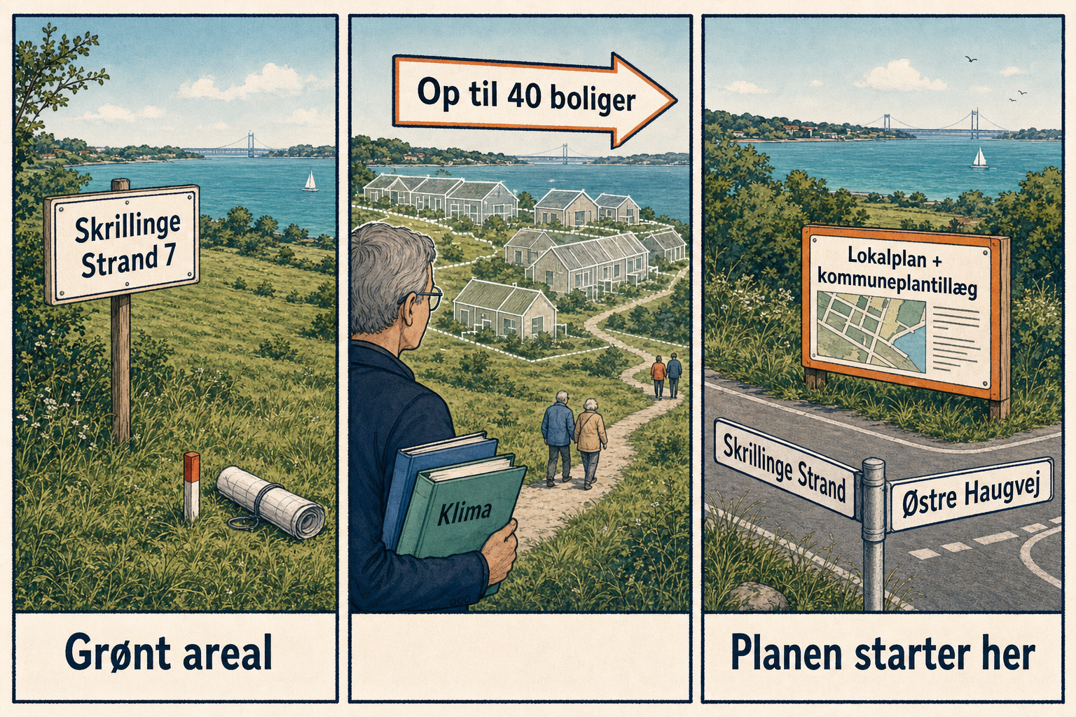 Illustration til: Seniorbofællesskab ved Skrillinge Strand kan få op mod 40 nye boliger