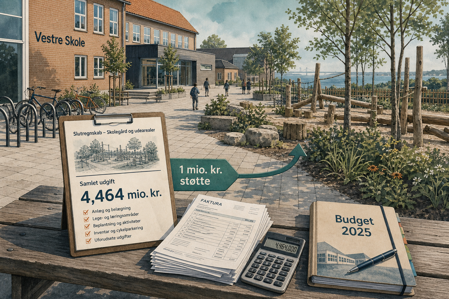 Illustration til: Skolegården på Vestre Skole gjort op: 4,464 mio. kr. og støtte fra Nordea-fonden