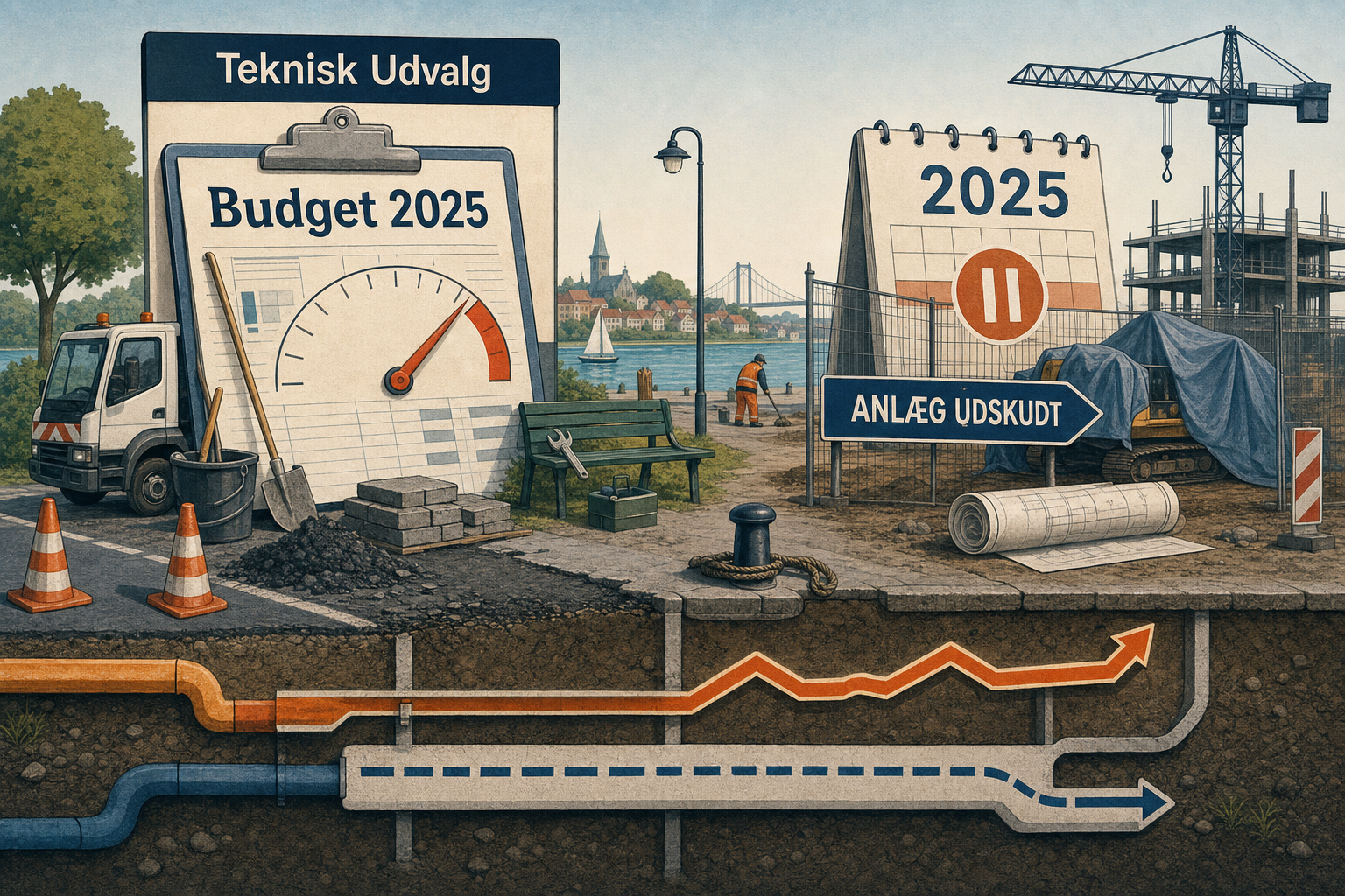 Illustration til: Teknik-området varsler merforbrug på drift – anlæg udskydes i 2025