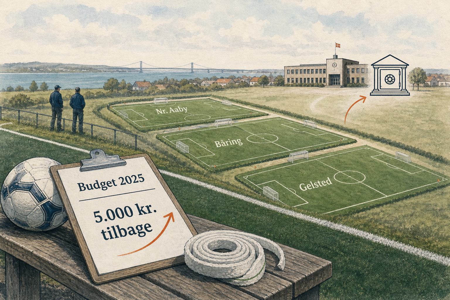 Illustration til: Tre kunstgræsbaner færdige: Budgettet holder – 5.000 kr. tilbage