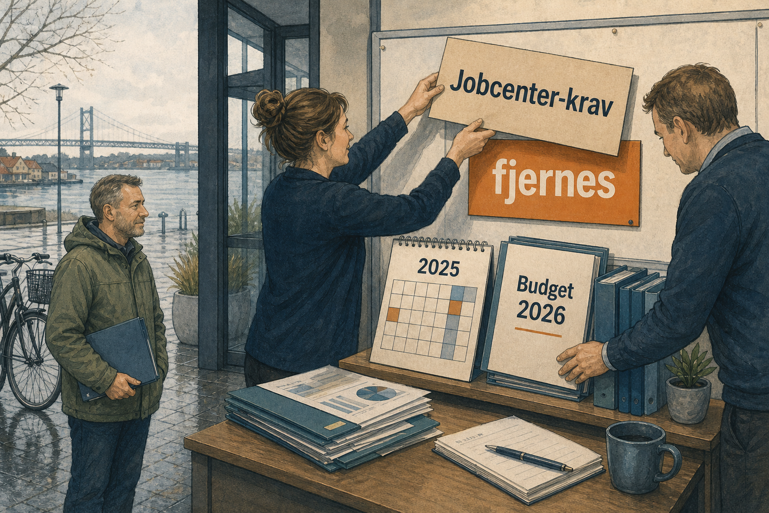 Illustration til: Jobcenter-kravet fjernes: Middelfart forbereder ny beskæftigelsesindsats