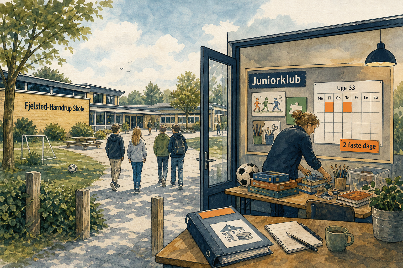 Illustration til: Juniorklub starter i Fjelsted-Harndrup ved skolestart – to faste ugentlige dage