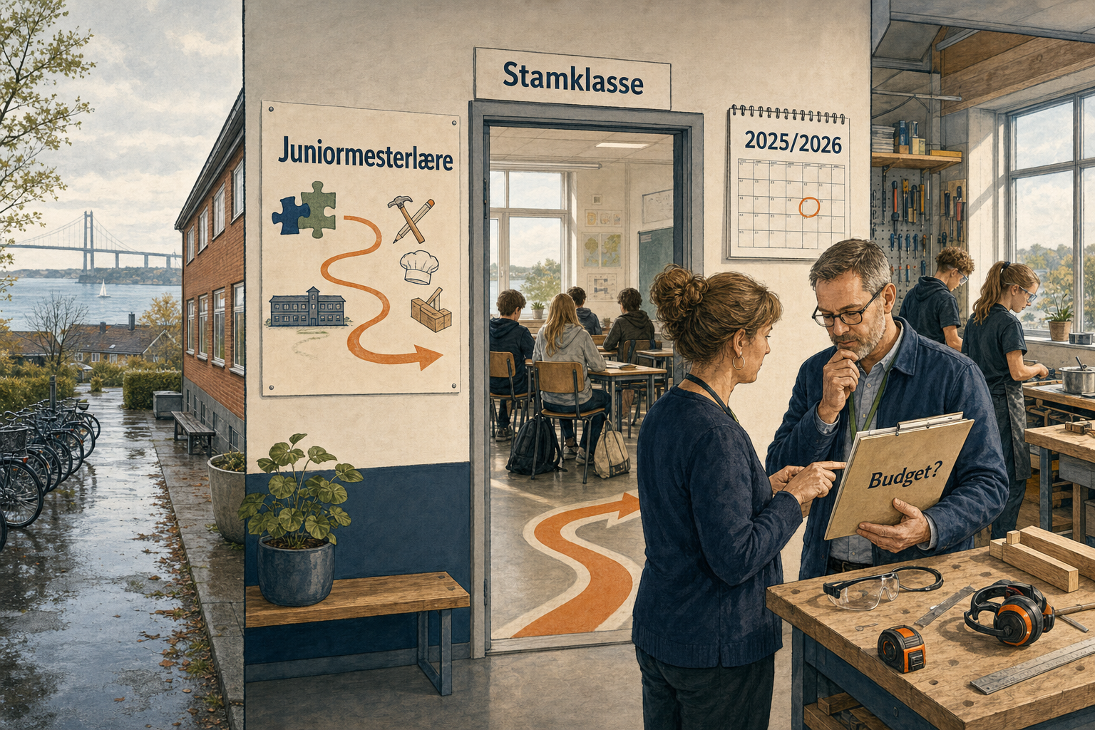 Illustration til: Juniormesterlære rulles ud lokalt: Elever bliver i stamklassen