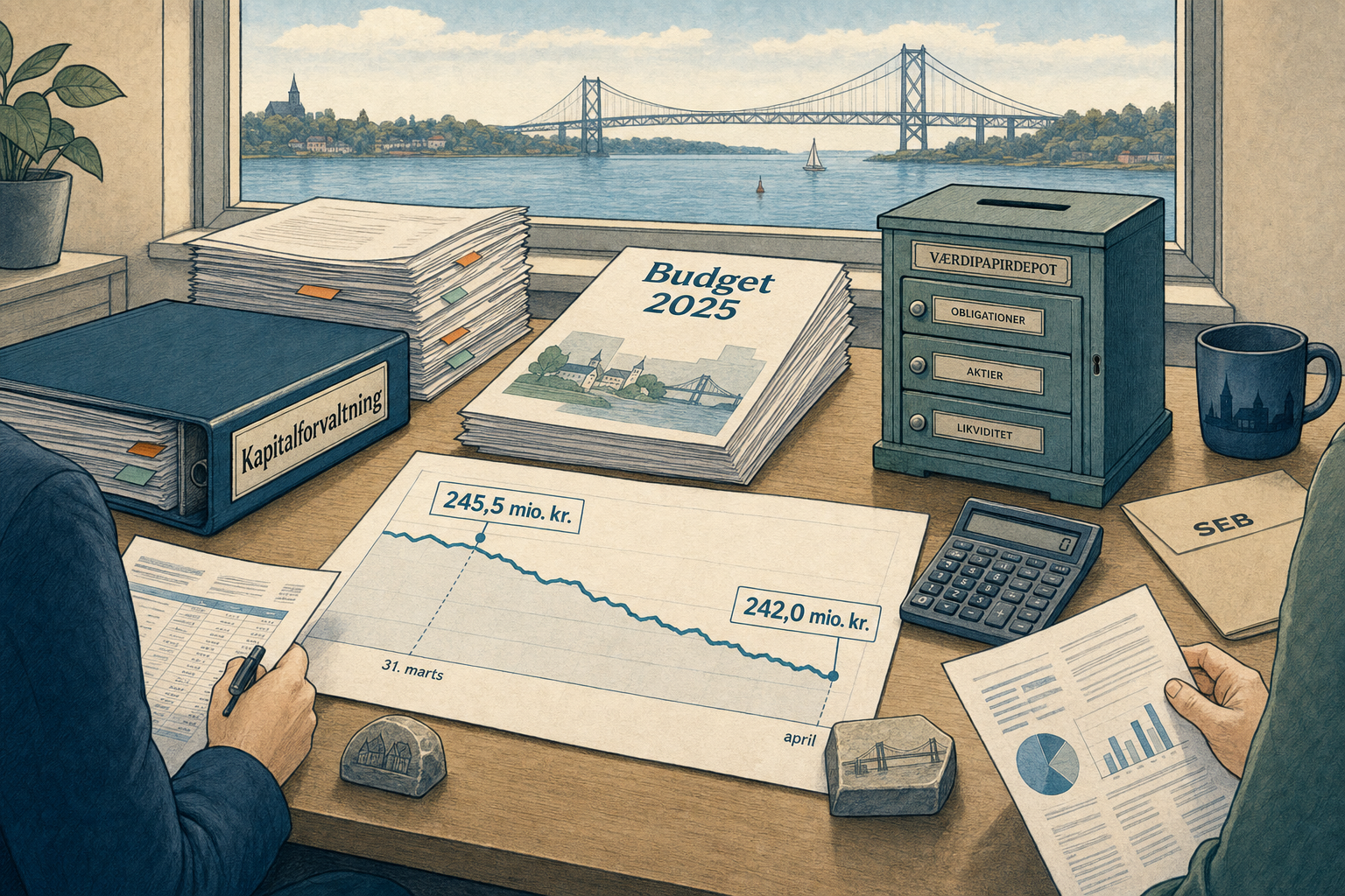Illustration til: Kommunens investeringer faldt efter uro på markederne i foråret 2025