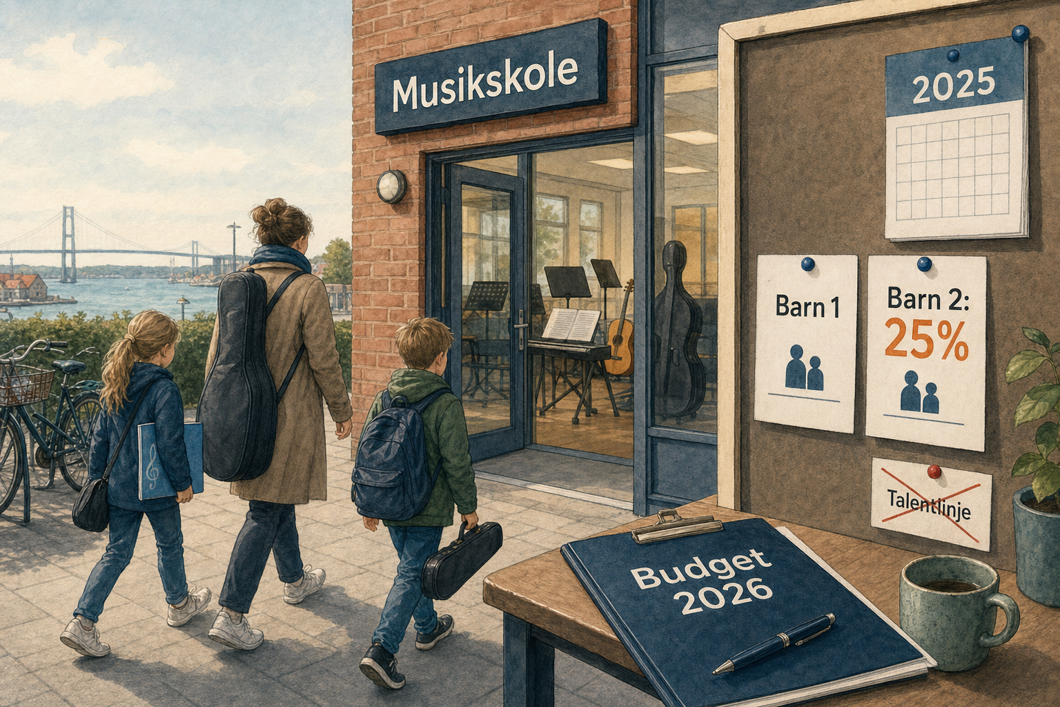Illustration til: Søskenderabat indføres i Musikskolen: 25% fra barn nummer to