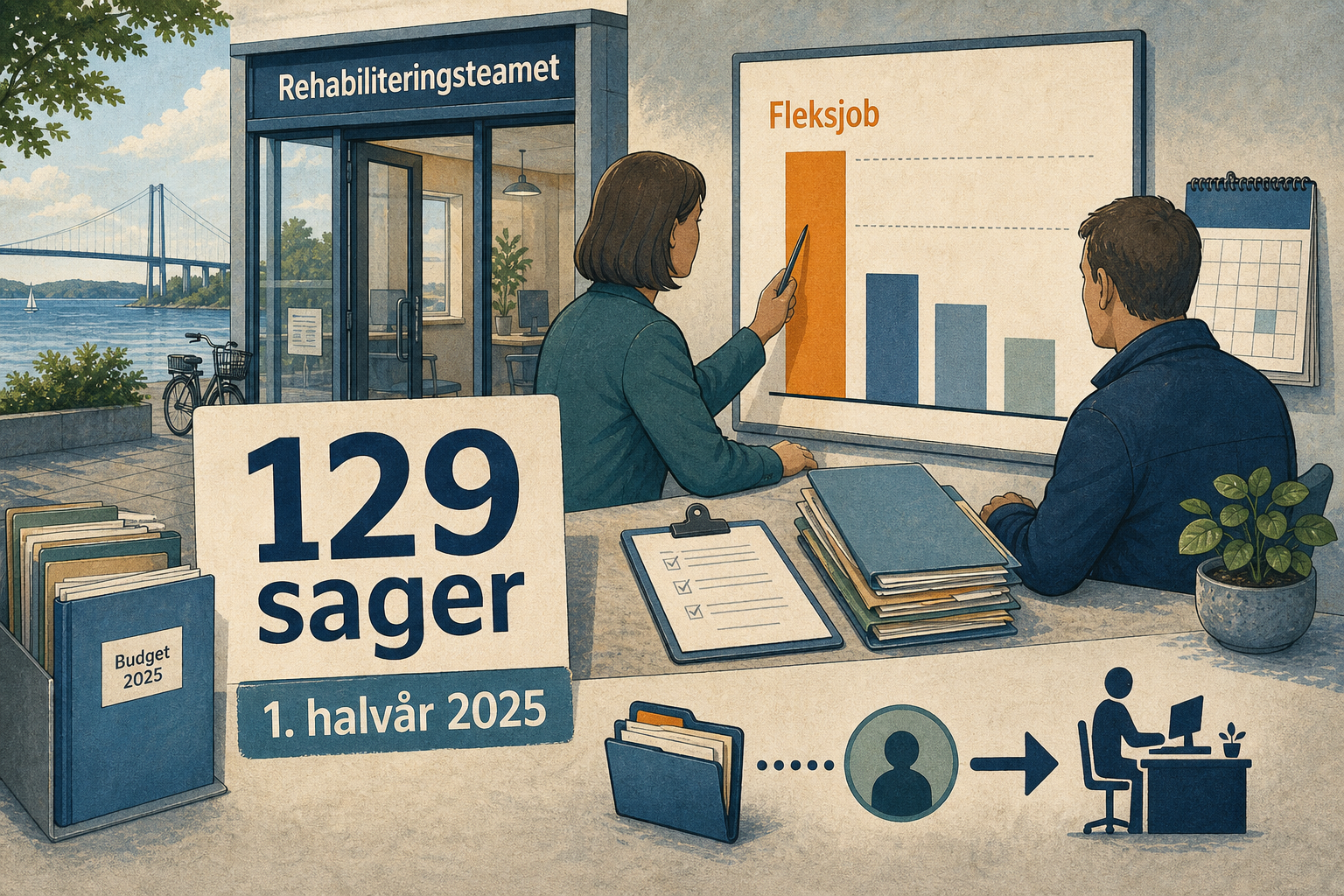 Illustration til: 129 sager i rehabiliteringsteamet: flest indstillinger til fleksjob
