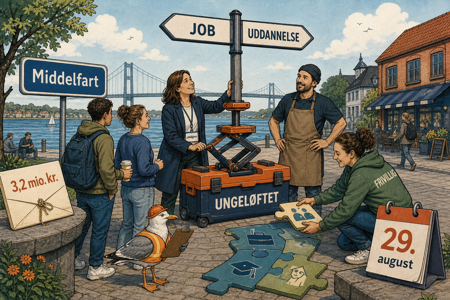 Illustration til: 3,2 mio. kr. skal løfte unge i job og uddannelse i Middelfart