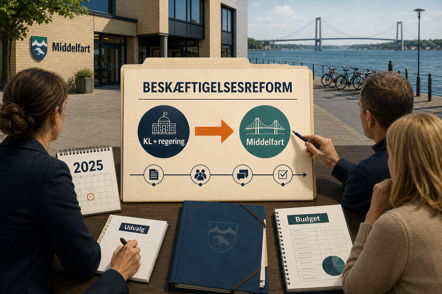Illustration til: Beskæftigelsesreform rykker tættere på: Middelfart drøfter ny kurs