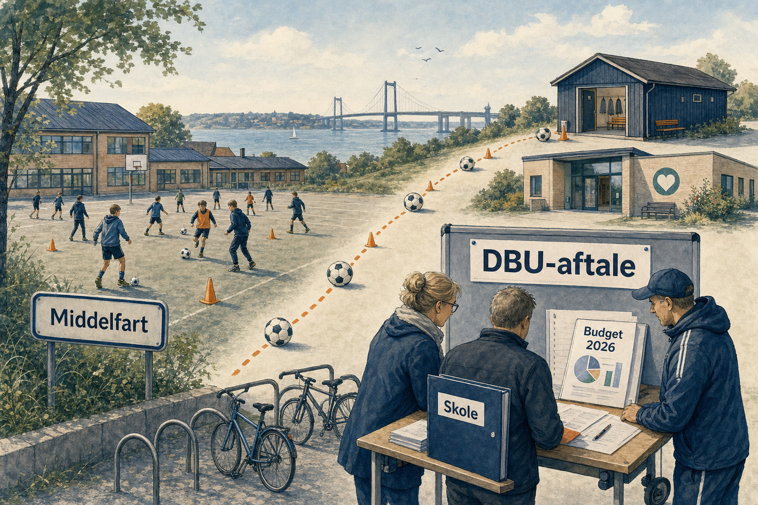 Illustration til: DBU-aftale på vej: fodboldforløb kan rulles ud i skoler, klubber og sundhed