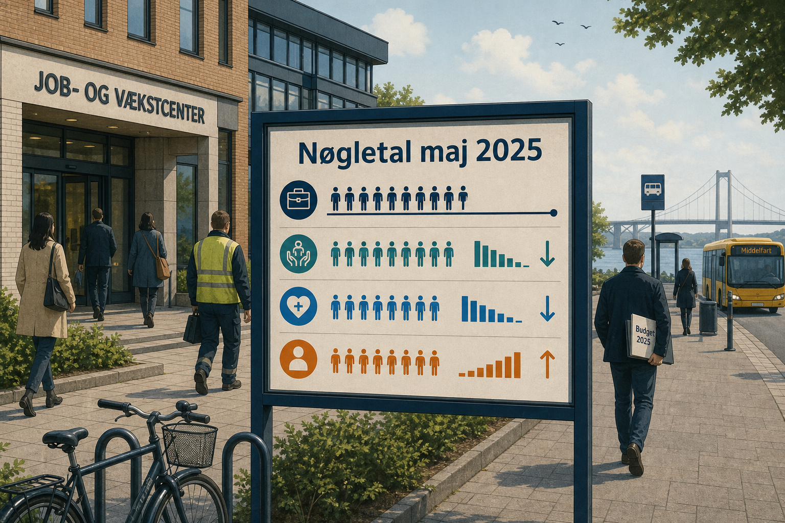 Illustration til: Flere i fleksjob – kontanthjælp og sygedagpenge falder i maj