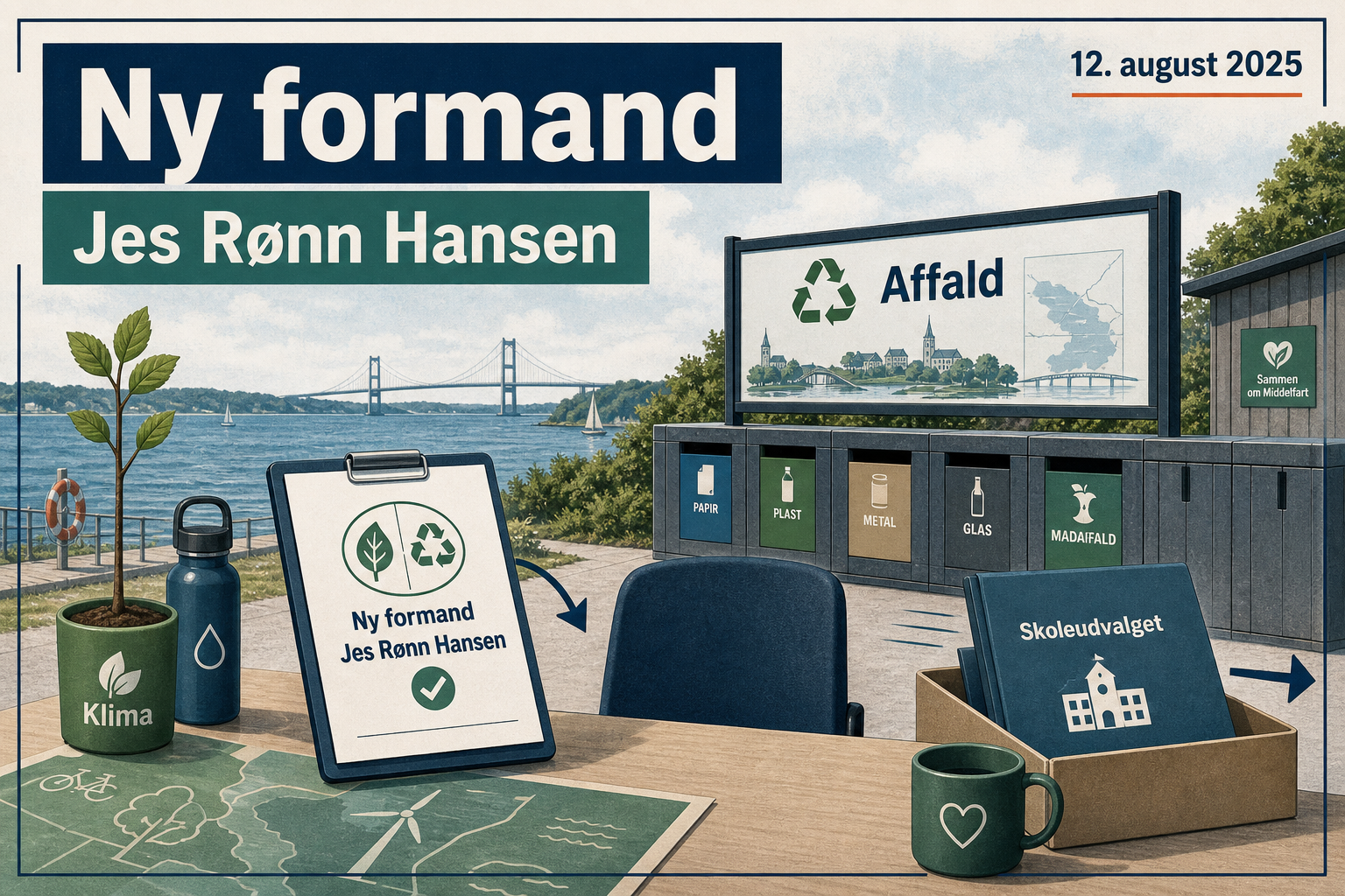 Illustration til: Jes Rønn Hansen overtager formandsposten for klima- og genbrugsudvalget
