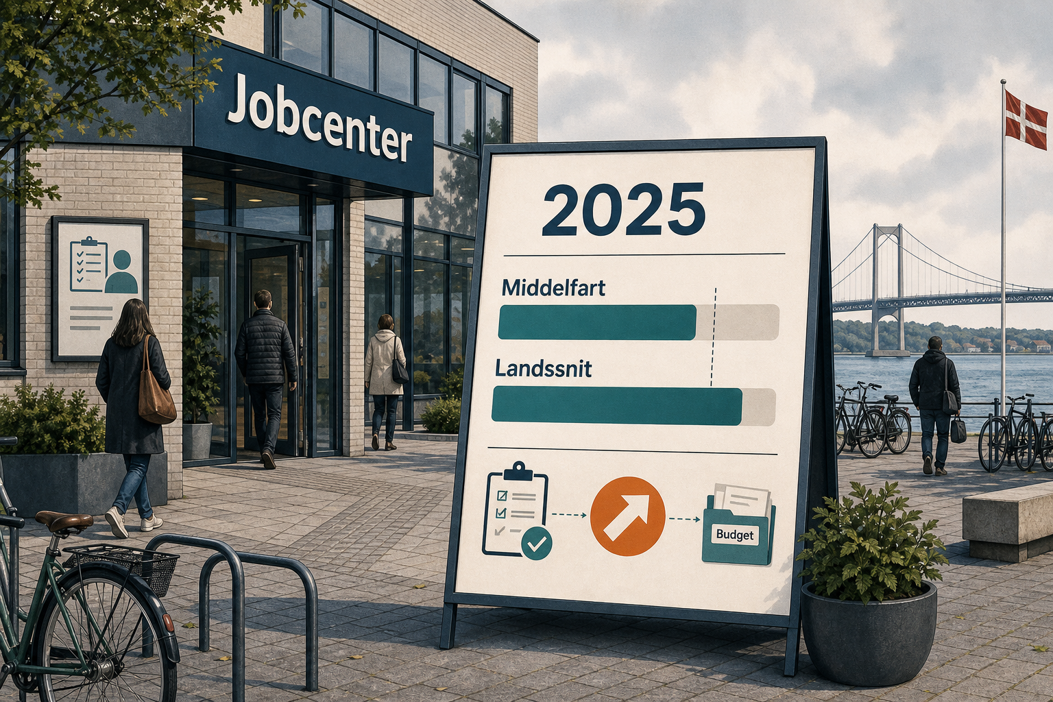 Illustration til: Jobcenter-brugere i Middelfart er lidt mindre tilfredse end landssnittet