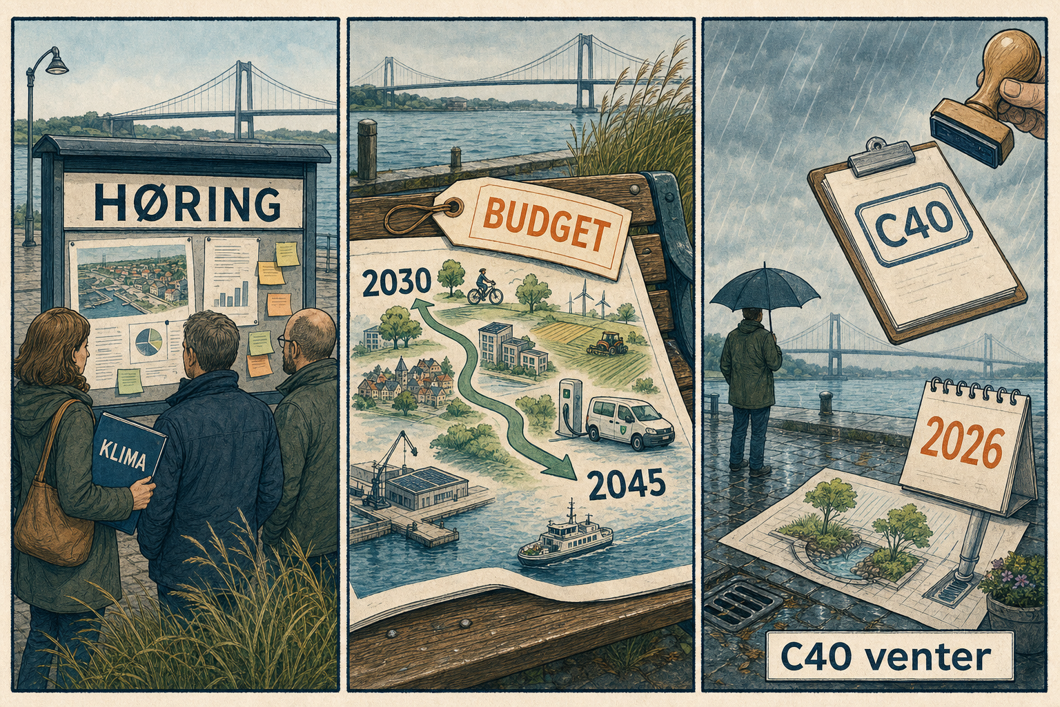Illustration til: Klimaplan 2.0 lægger kurs mod 2045 – C40-stempel udskydes til 2026