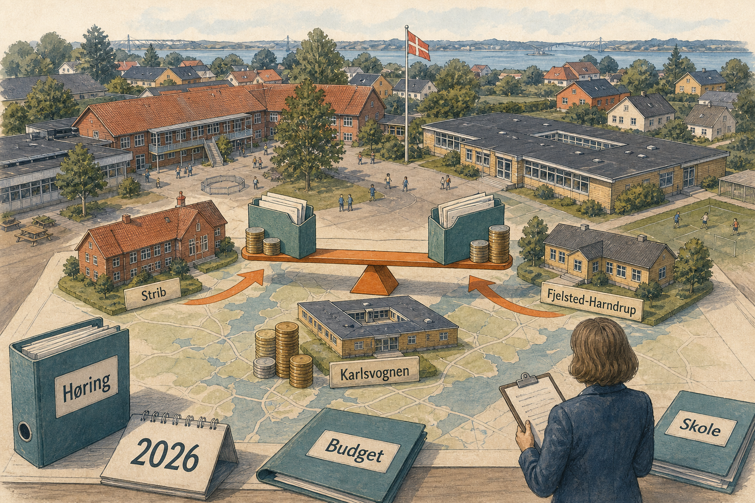 Illustration til: Skolernes specialmidler fordeles om: Strib og Fjelsted-Harndrup får størst udsving