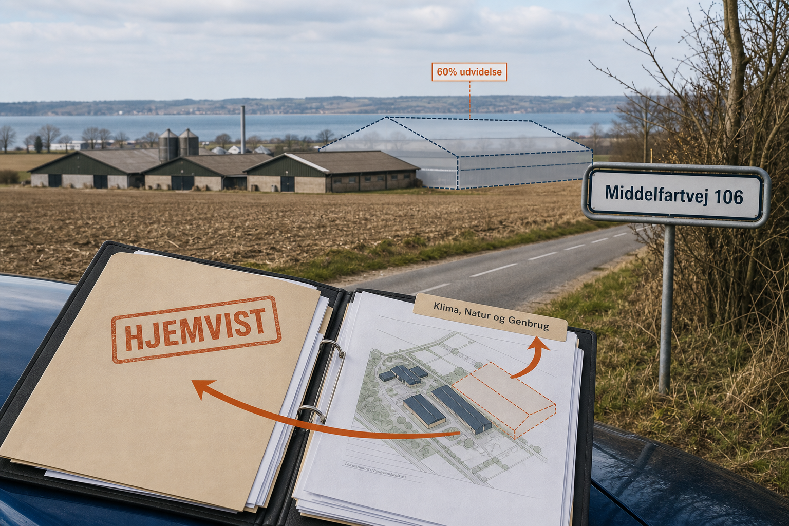 Illustration til: Svineudvidelse ved Middelfartvej 106 skal behandles igen efter nævns-kritik