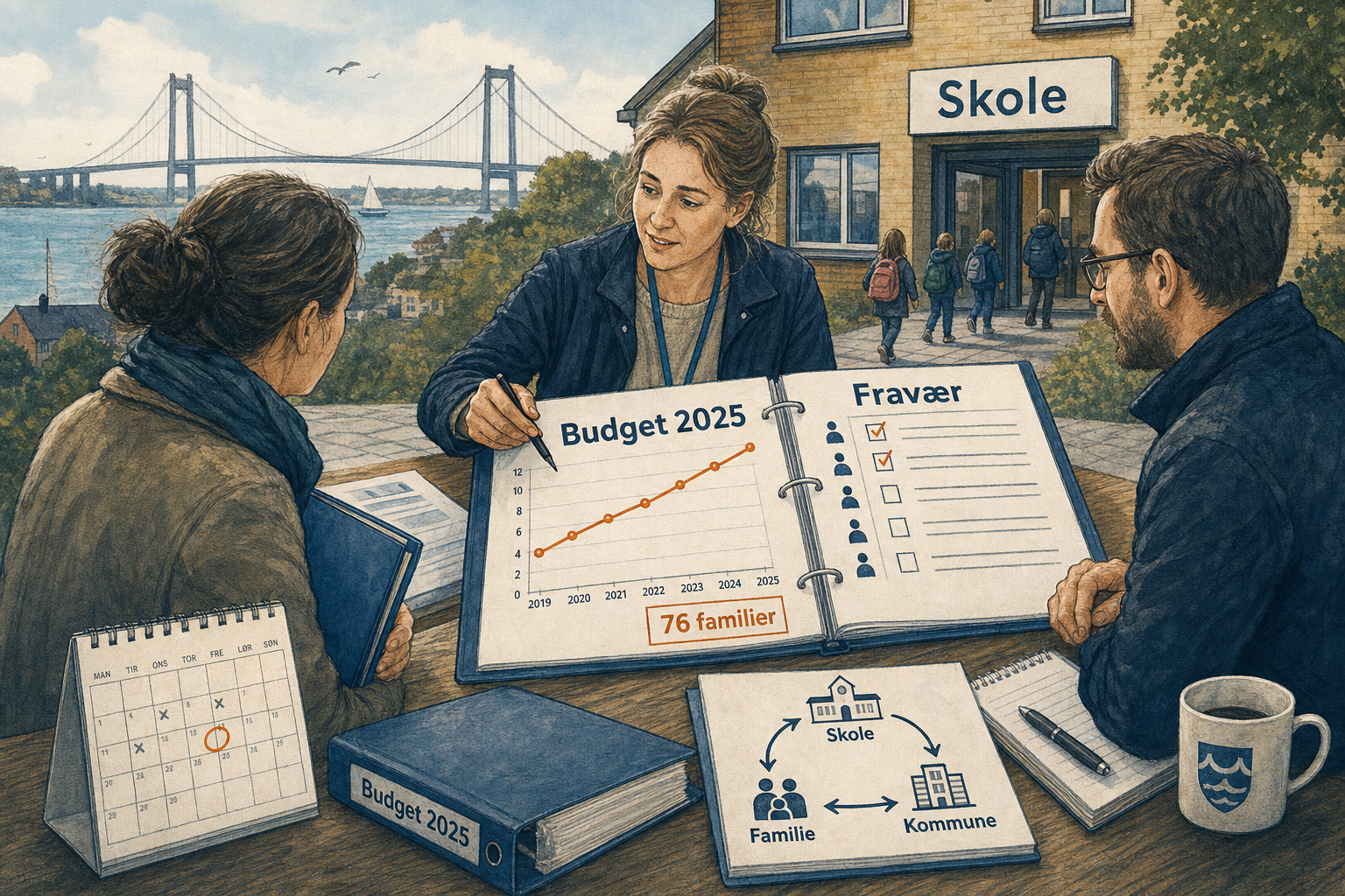 Illustration til: Tabt arbejdsfortjeneste stiger: 76 familier i kommunen og ny indsats mod fravær