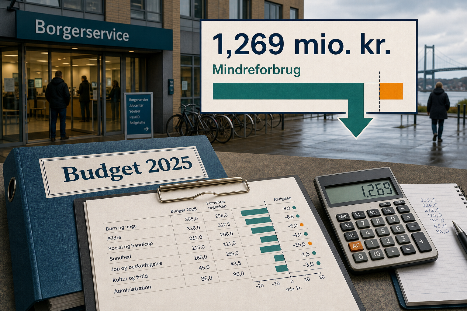 Illustration til: 1,3 mio. kr. i forventet mindreforbrug på job og borgerservice