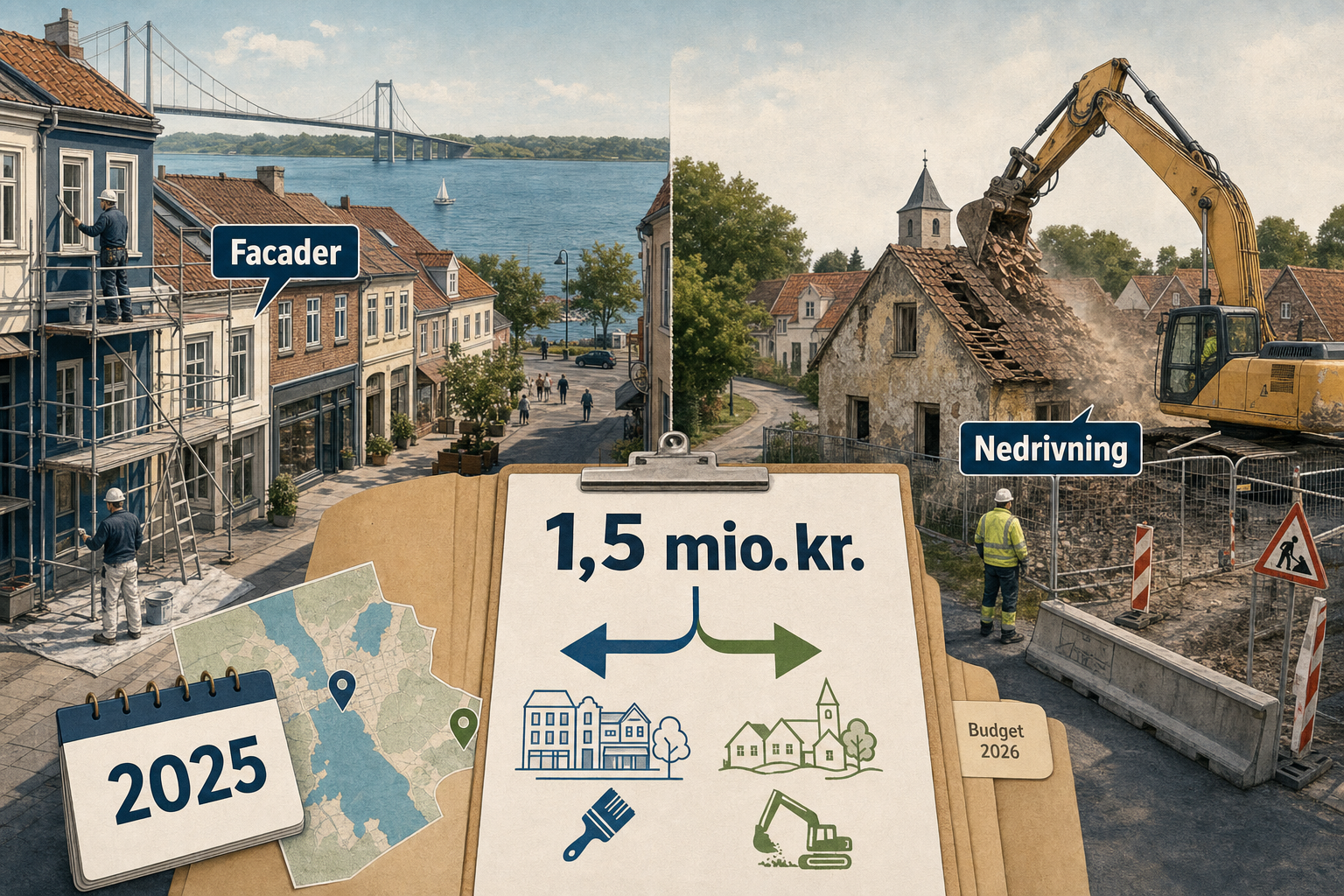 Illustration til: 1,5 mio. kr. til byfornyelse: Her ligger projekterne i 2025