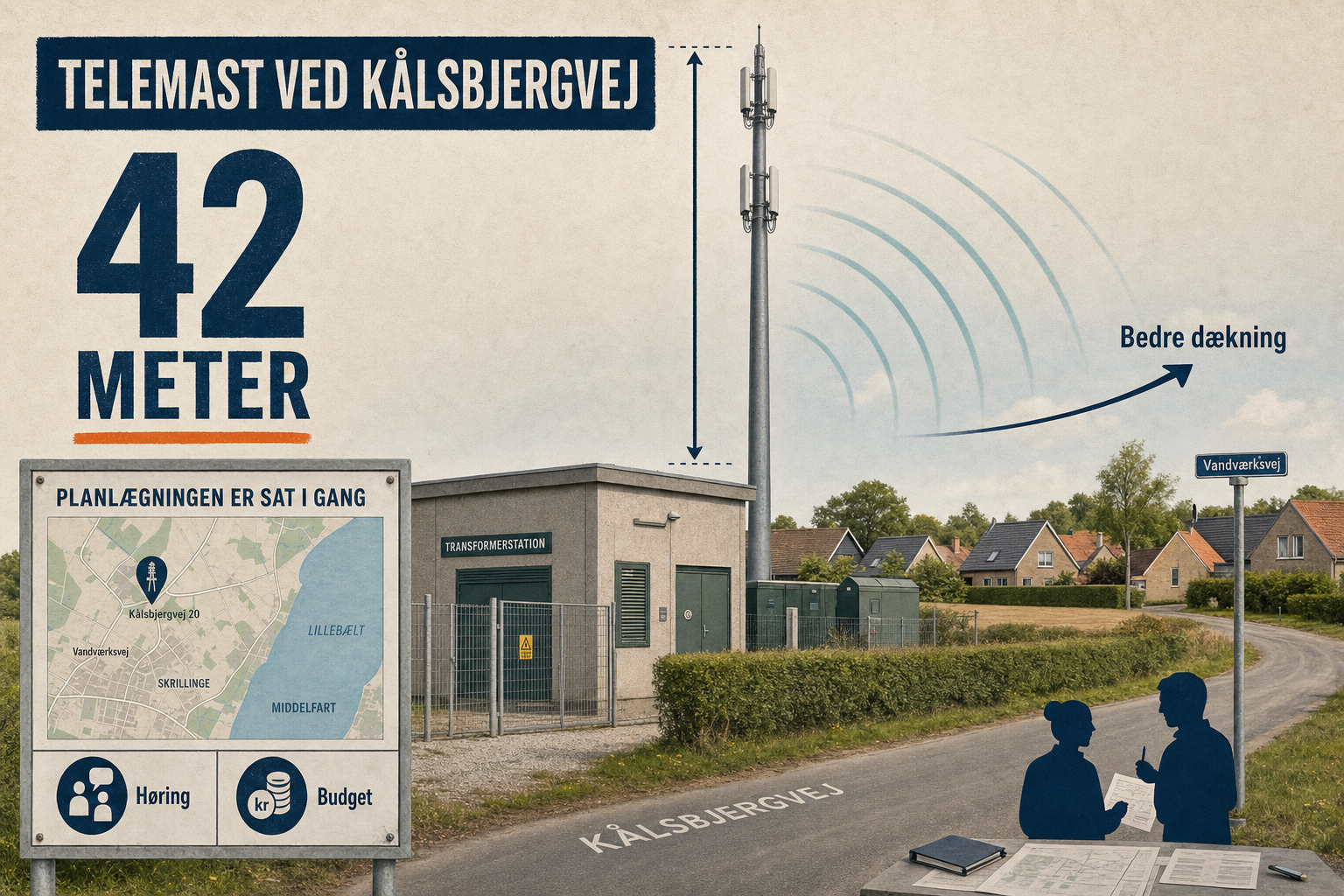 Illustration til: 42 meter telemast ved Kålsbjergvej sættes i gang med lokalplantillæg