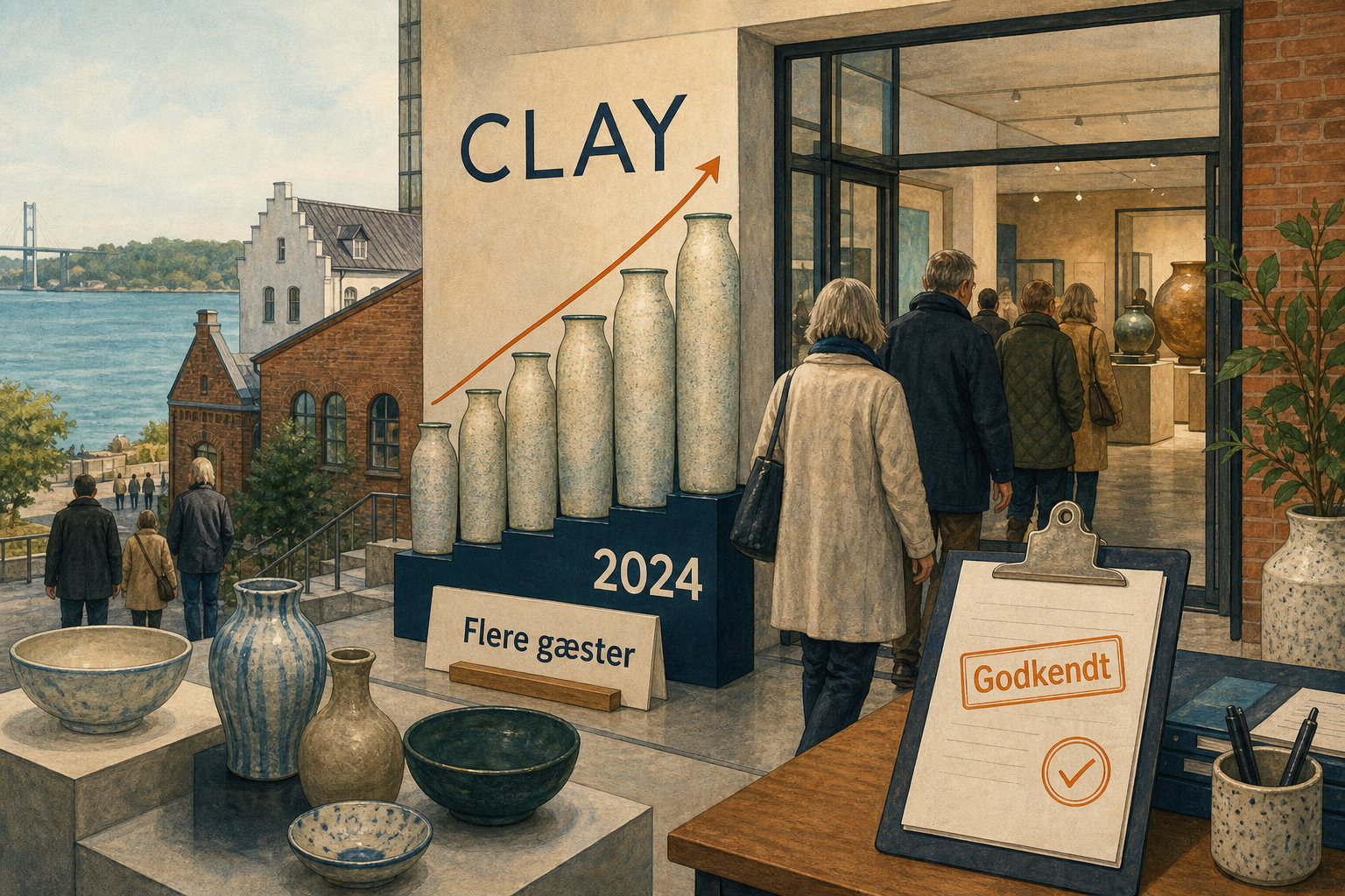 Illustration til: Flere gæster på museerne: CLAY voksede markant i 2024