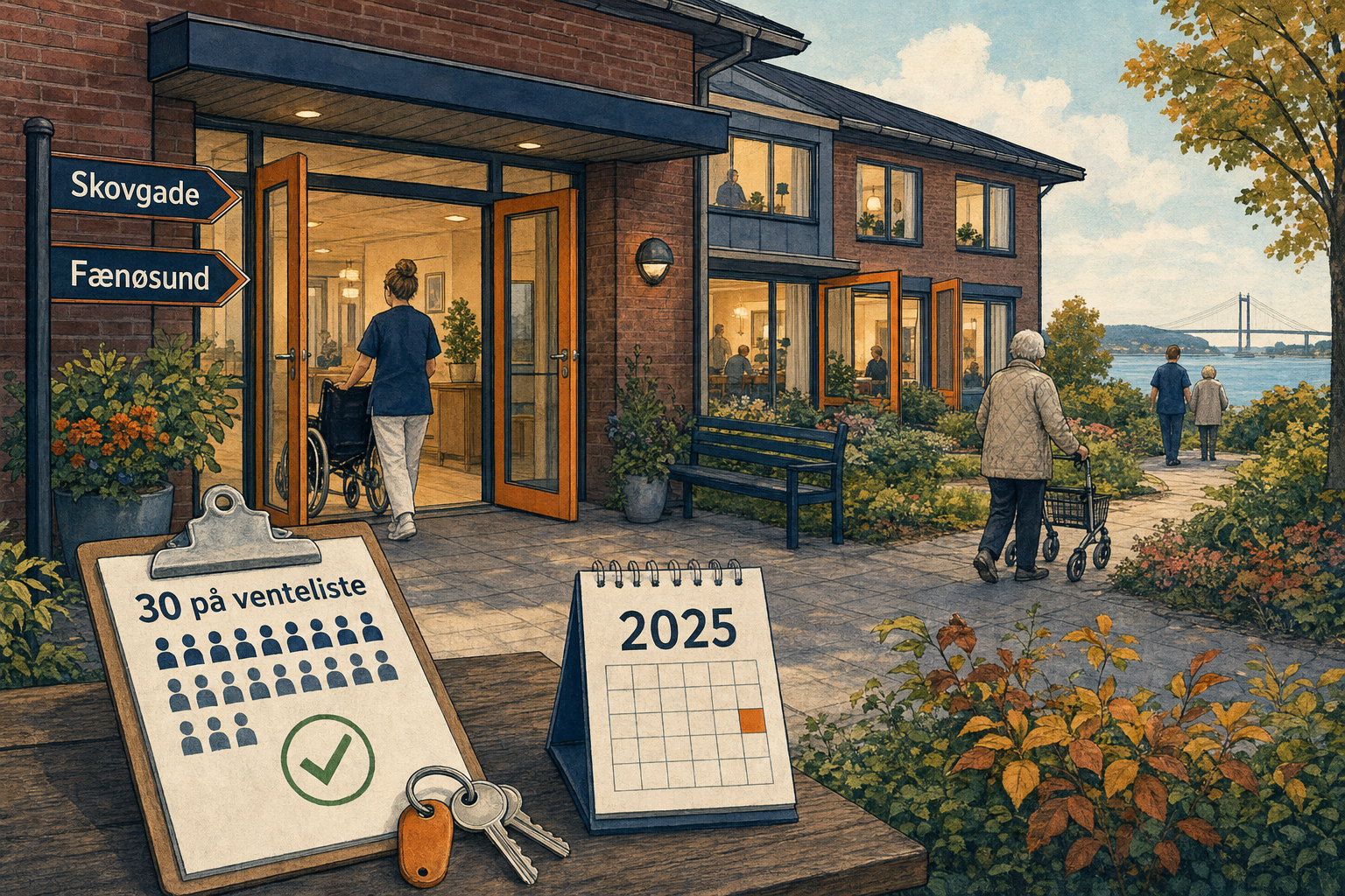 Illustration til: Flere plejehjemsboliger åbnes: Først Skovgade og Fænøsund