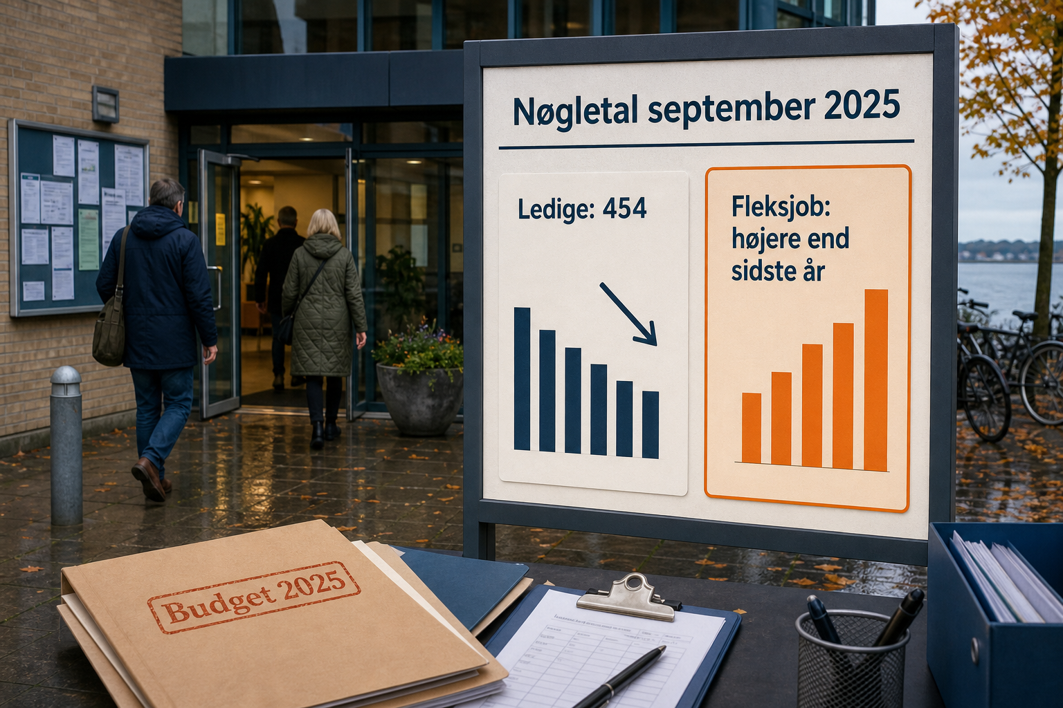Illustration til: Ledighed falder i september – men flere er i fleksjob end sidste år