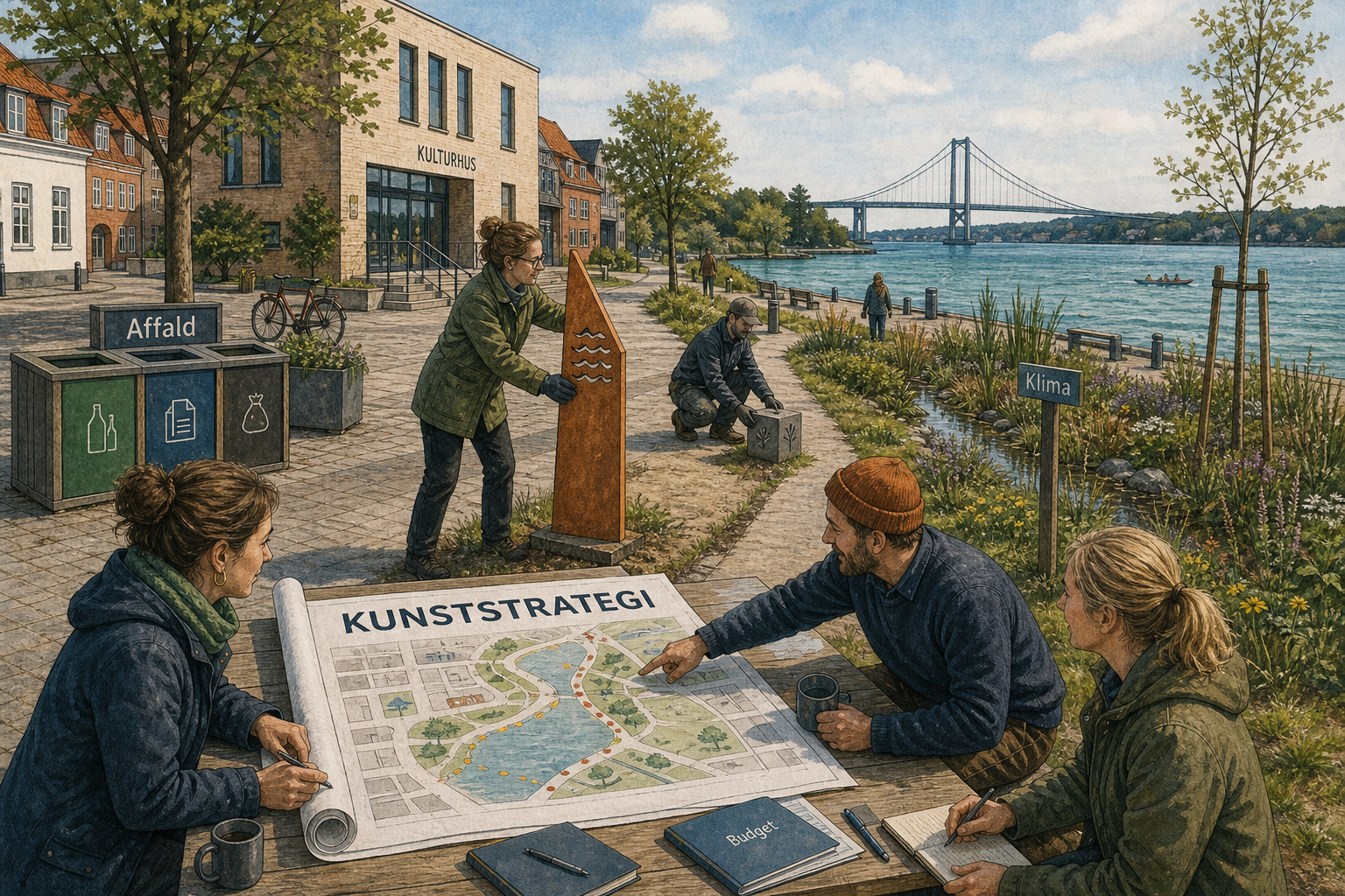 Illustration til: Ny kunststrategi skal sætte retning for byrum og natur frem mod 2030