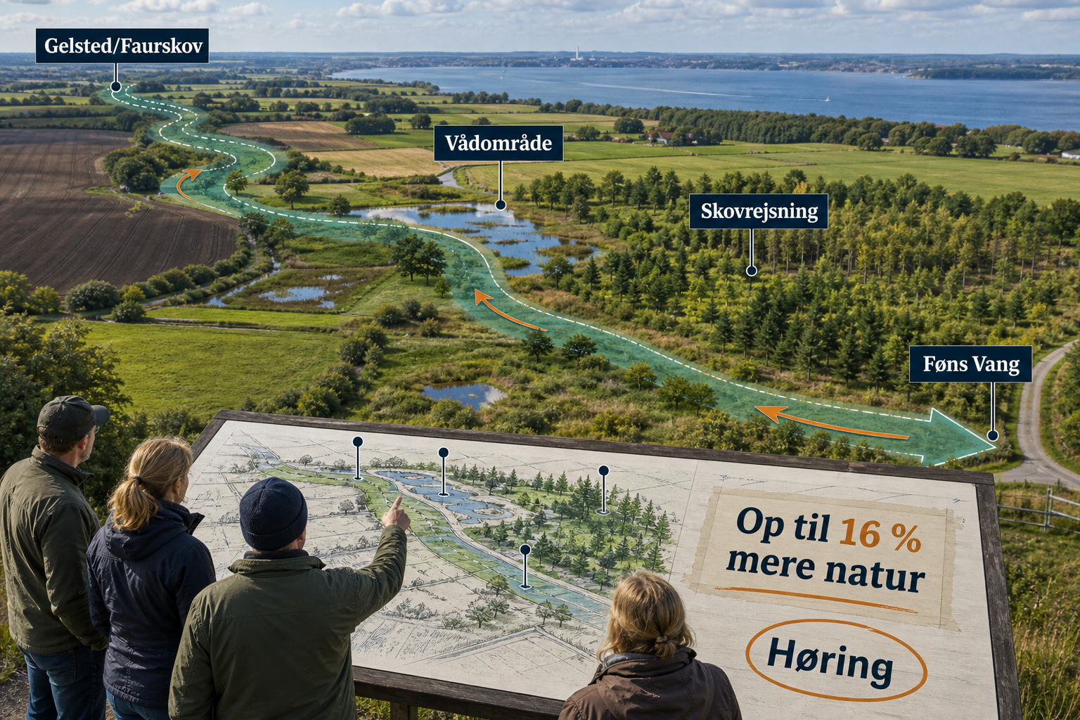 Illustration til: Plan peger på op mod 16 % mere natur og skov i Middelfart-området