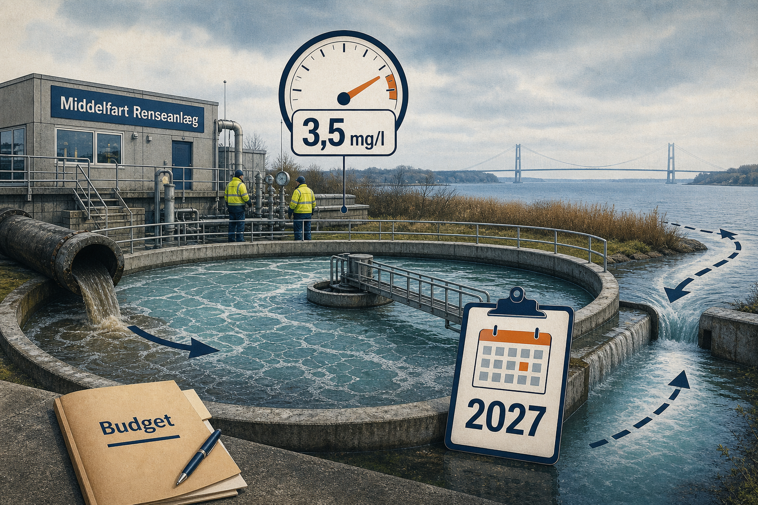 Illustration til: Skærpet kvælstofkrav til renseanlæg: 3,5 mg/l skal nås inden 2027