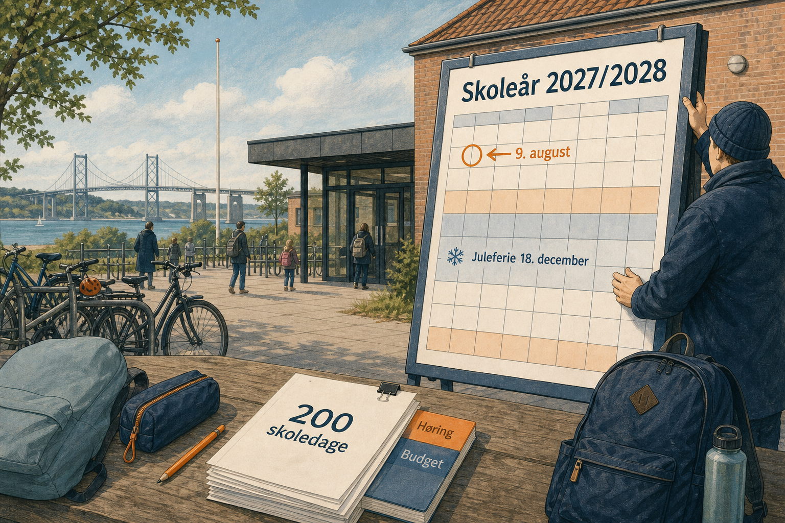 Illustration til: Skolestart rykkes frem i 2027 – og juleferien starter før jul
