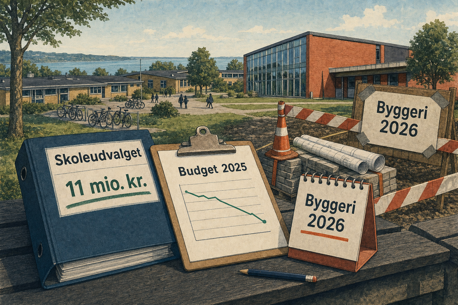 Illustration til: Skoleudvalget lander 11 mio. i mindreforbrug – men byggerier rykkes