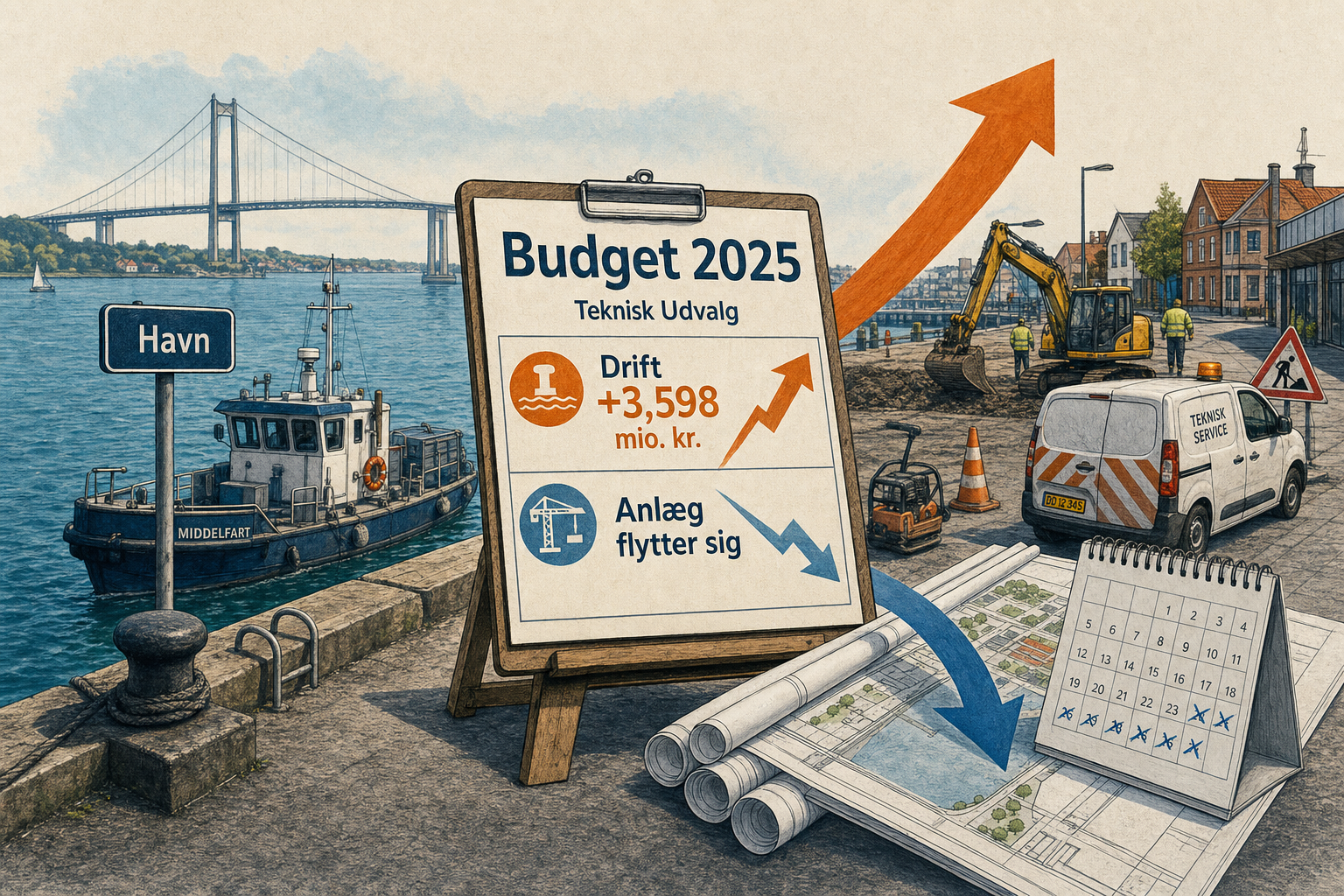 Illustration til: Teknisk område går mod merforbrug – især havn og entreprenør