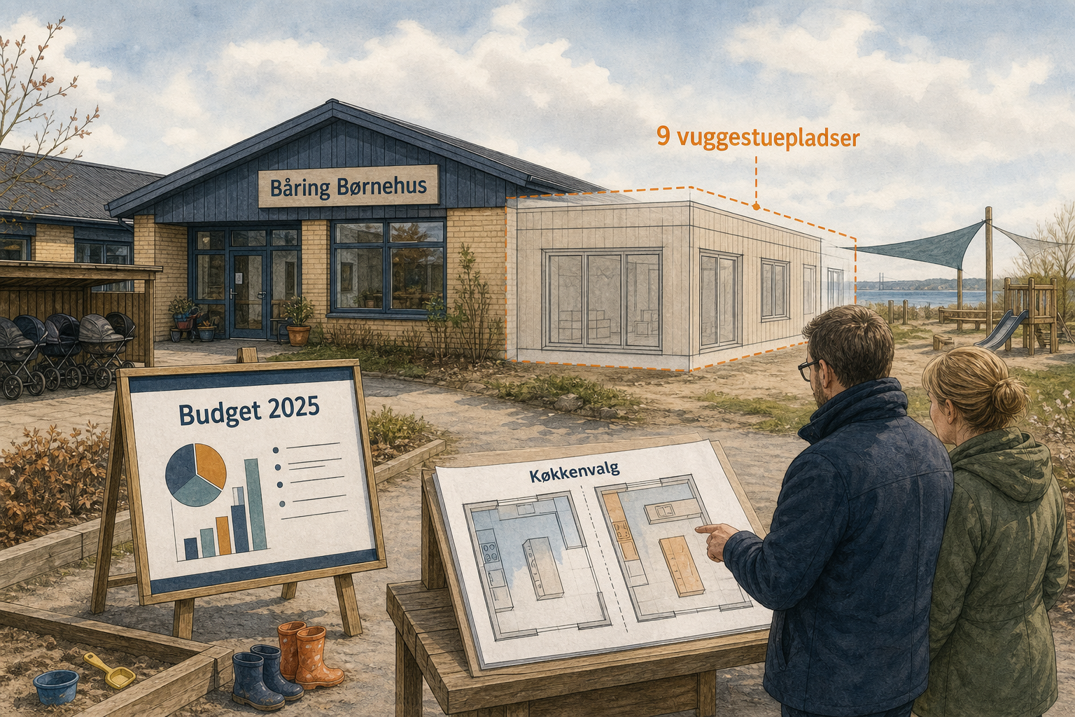 Illustration til: Tilbygning i Båring kan give ni ekstra vuggestuepladser