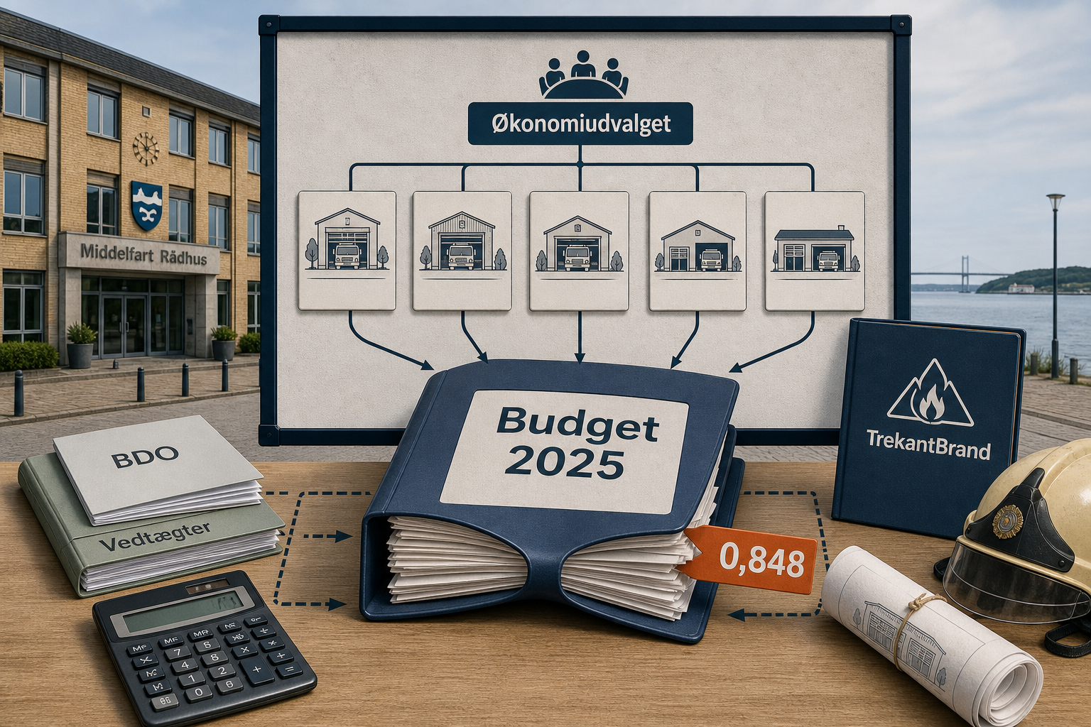 Illustration til: TrekantBrand-aftaler presser lånerammen: Middelfart mangler 0,848 i 2025