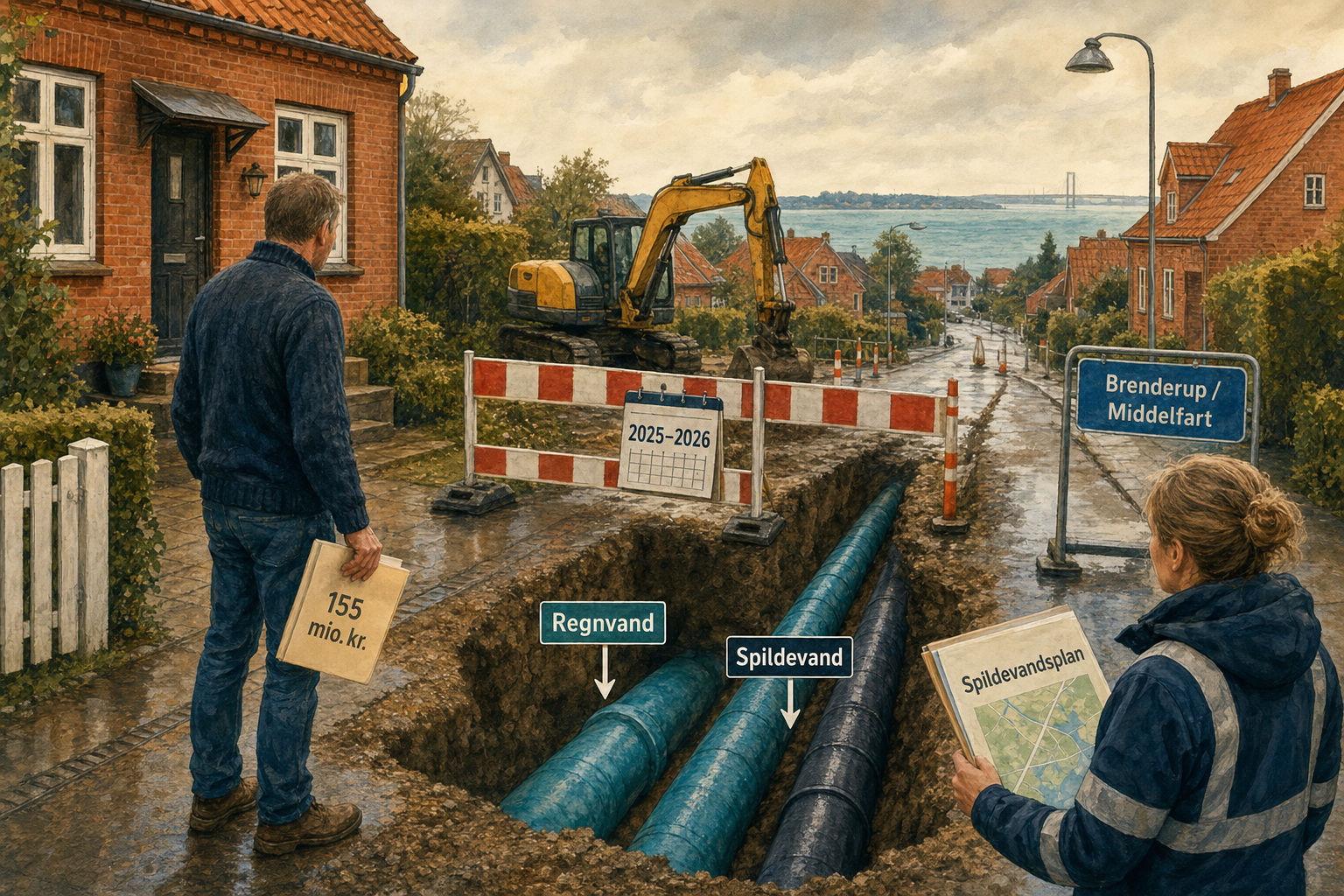 Illustration til: 155 mio. kroner til nye kloakprojekter: Brenderup og Middelfart starter