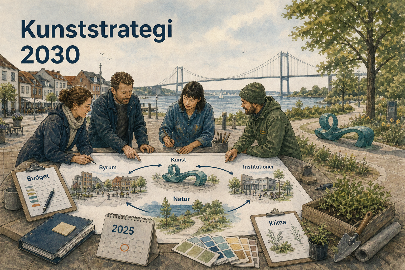 Illustration til: Kunst får fælles retning i byrummet frem mod 2030