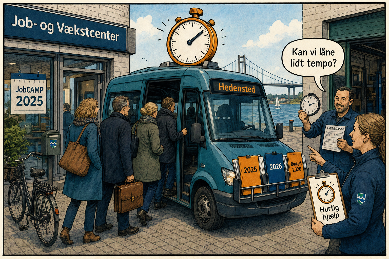 Illustration til: Middelfart henter inspiration i Hedensted: Hurtigere hjælp til virksomheder i fokus