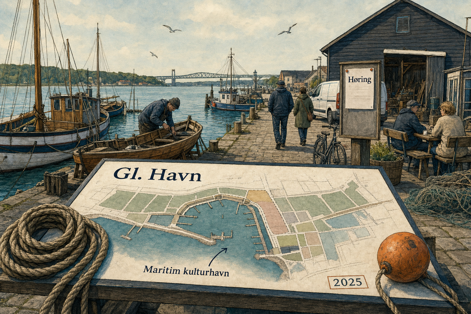 Illustration til: Ny plan skal sikre Gl. Havn som levende maritim kulturhavn