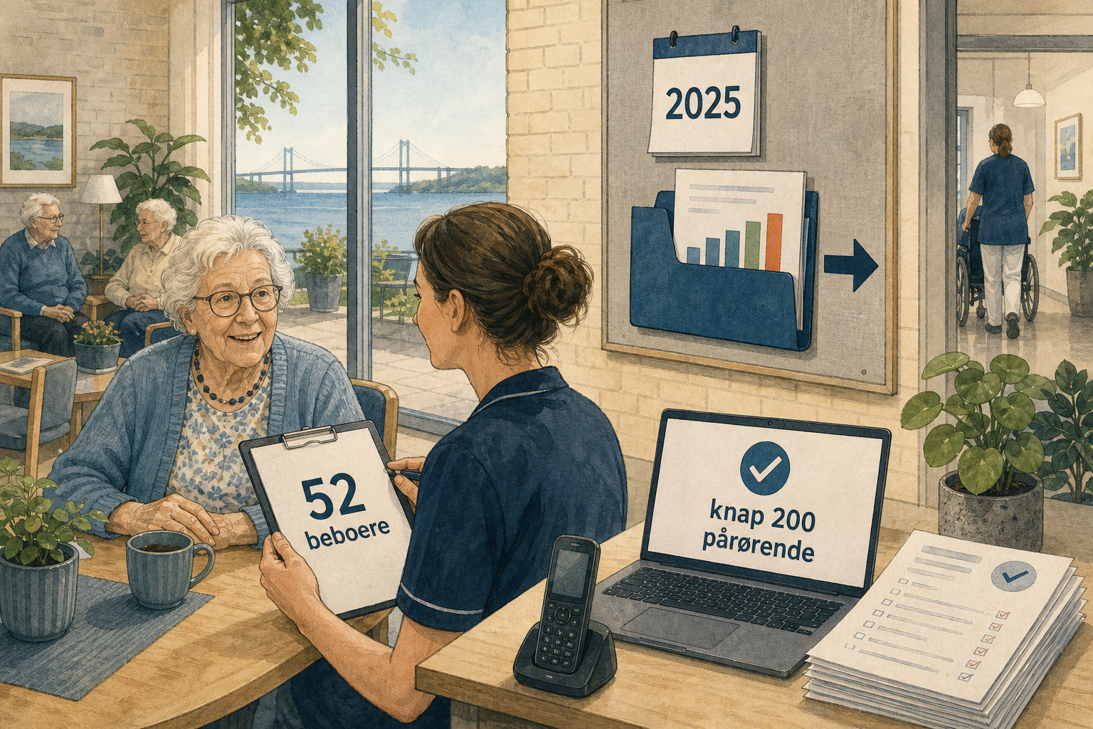 Illustration til: Plejehjem under lup: 52 beboere og knap 200 pårørende er blevet spurgt